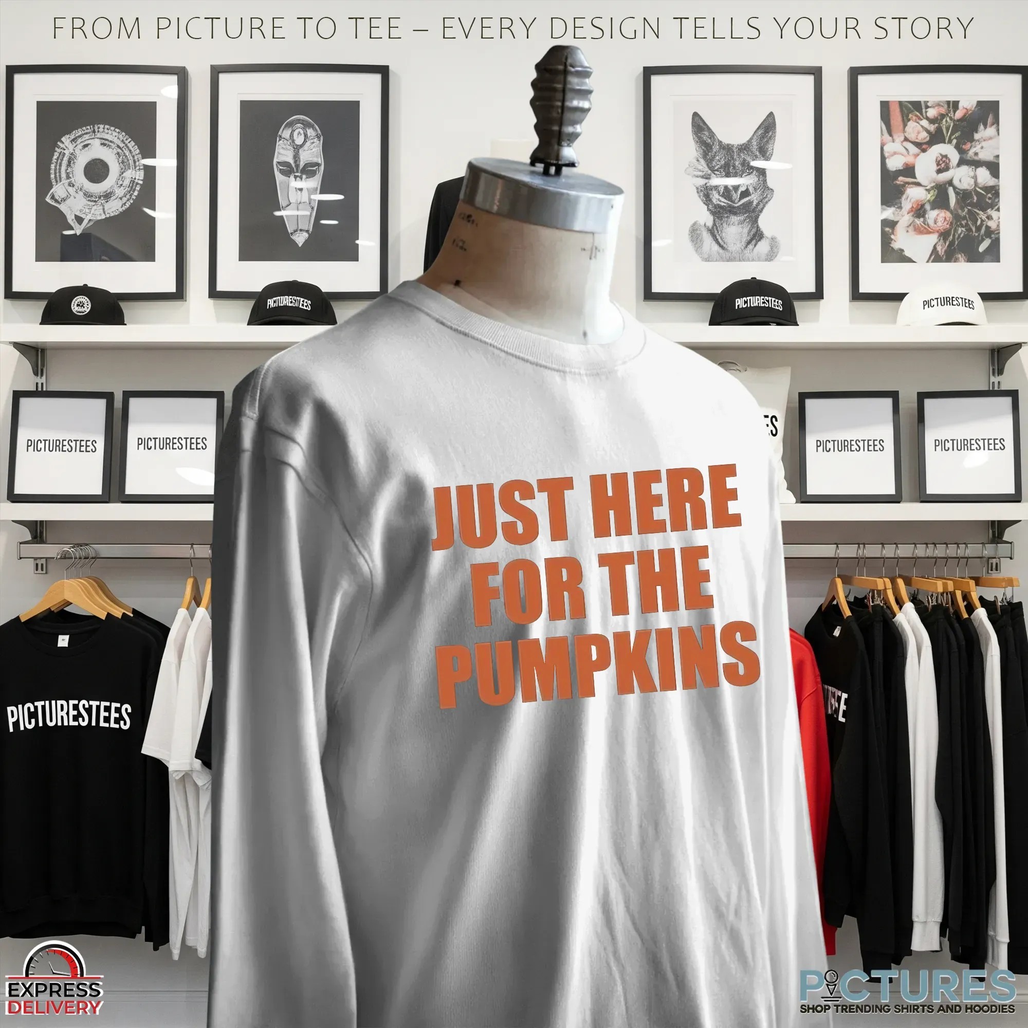 Just Here For The Pumpkins Halloween Spooky Season T Shirt