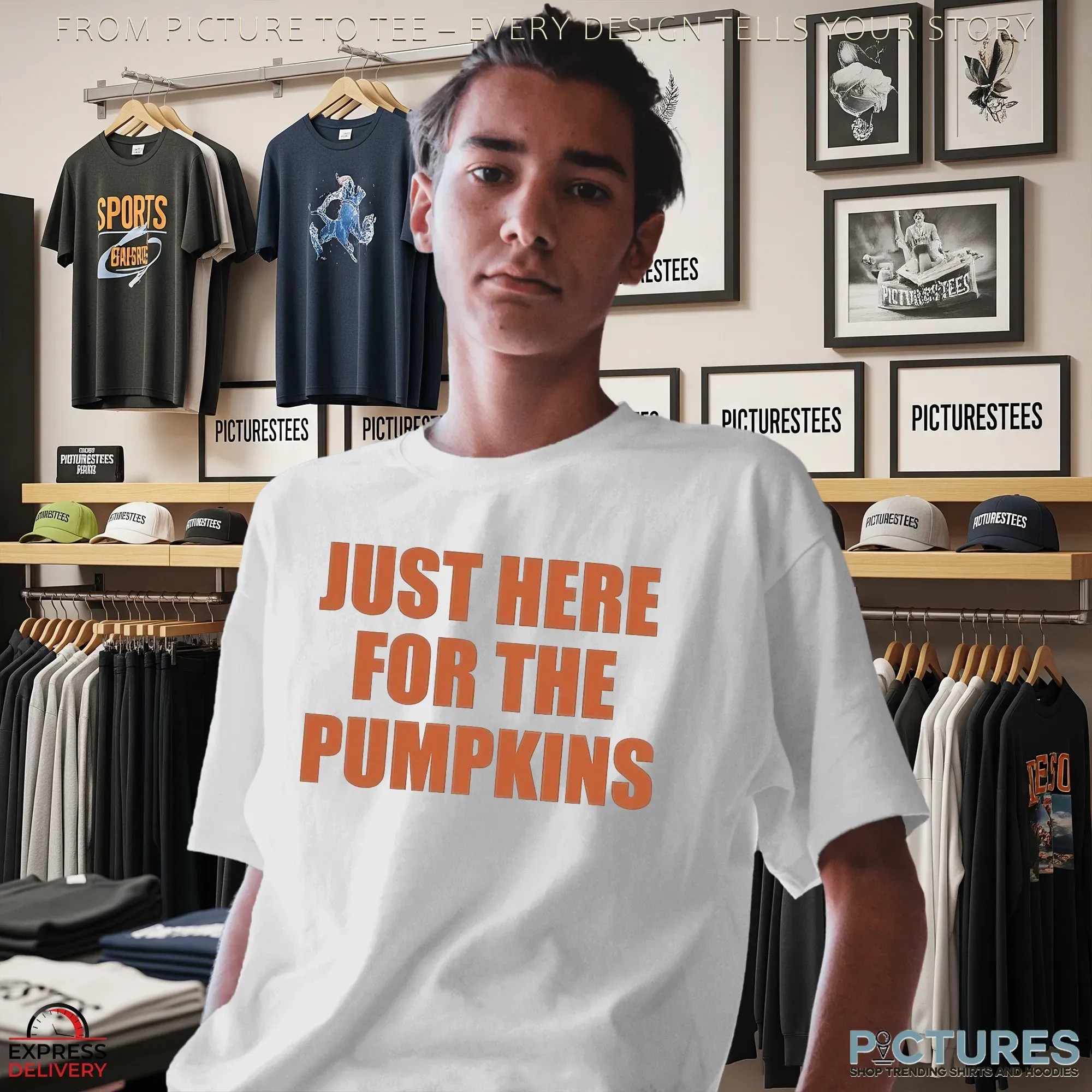 Just Here For The Pumpkins Halloween Spooky Season T Shirt