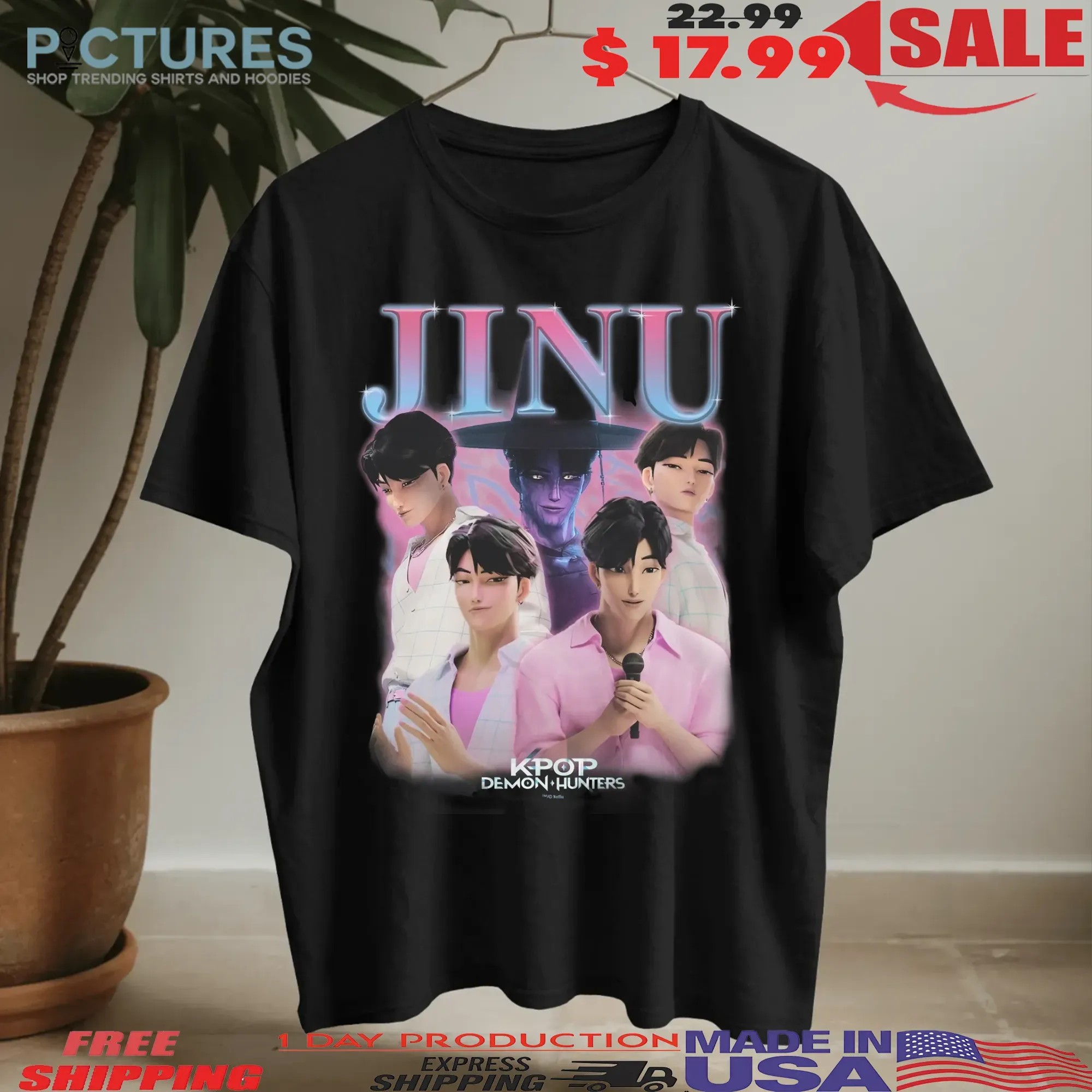 KPop Demon Hunters Jinu Heartthrob Bootleg Rap T Shirt