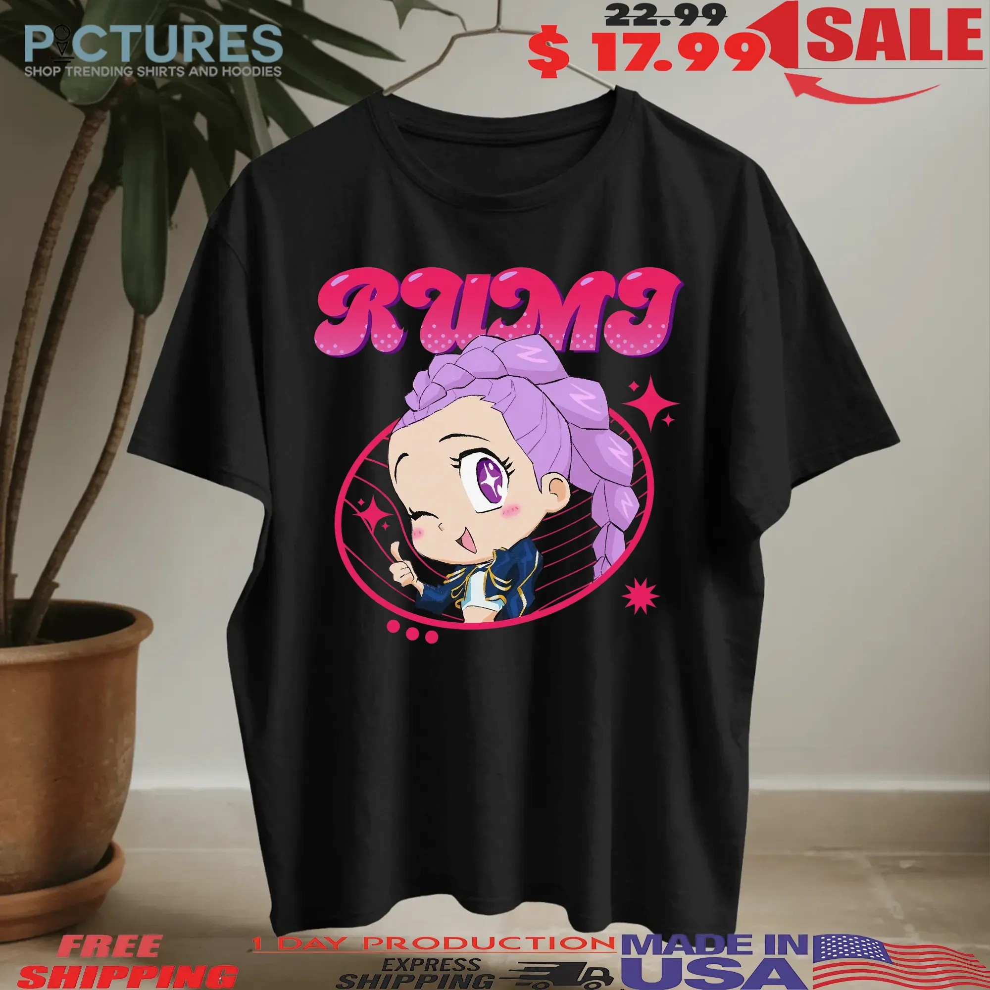KPop Demon Hunters Rumi Chibi Graphic T Shirt