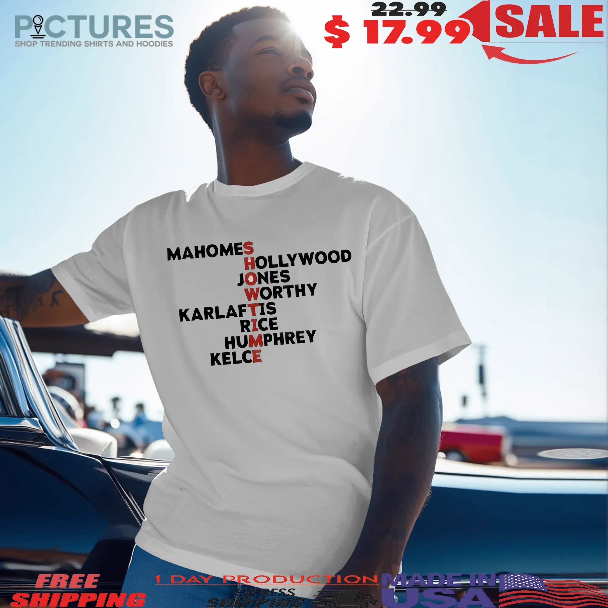 Kansas City Chiefs Showtime Player Names Graphic T Shirt