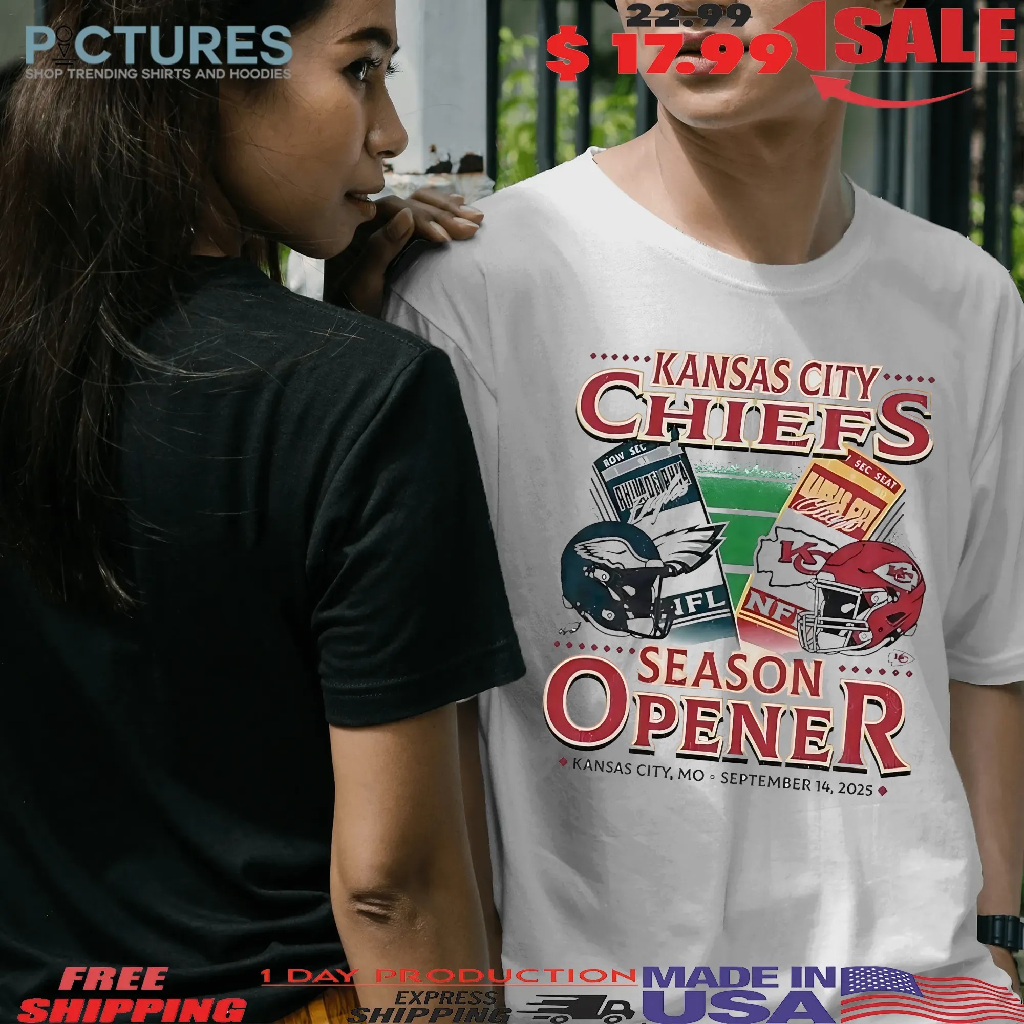 Kansas City Chiefs Vs Philadelphia Eagles September 2025 Home Season Opener Helmet T Shirt