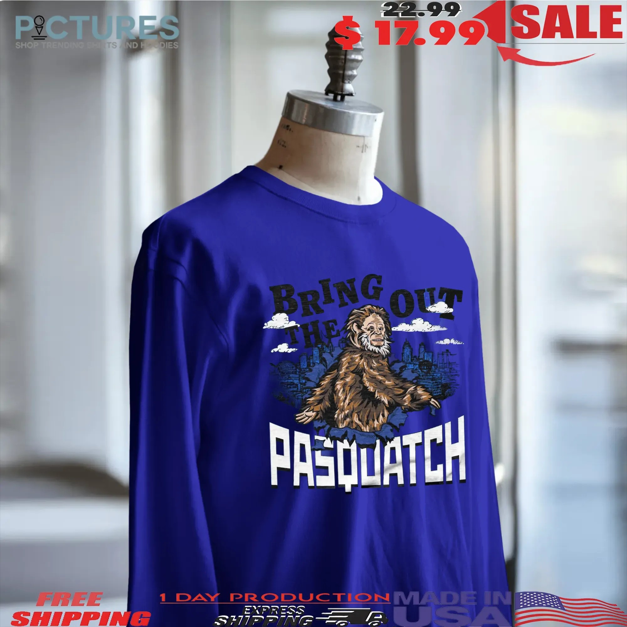 Kansas City Royals Bring Out The Pasquatch Baseball Mascot T Shirt
