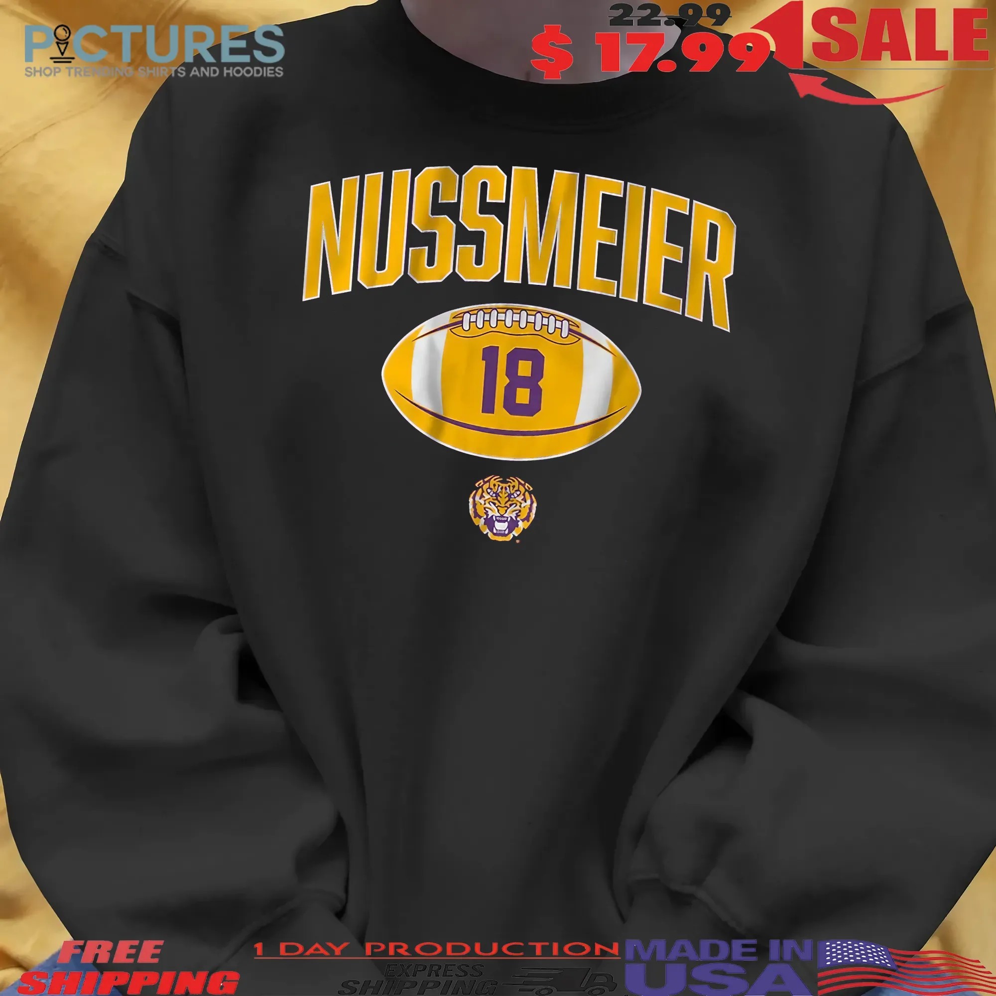 LSU Tigers Football Garrett Nussmeier Player Vintage T Shirt