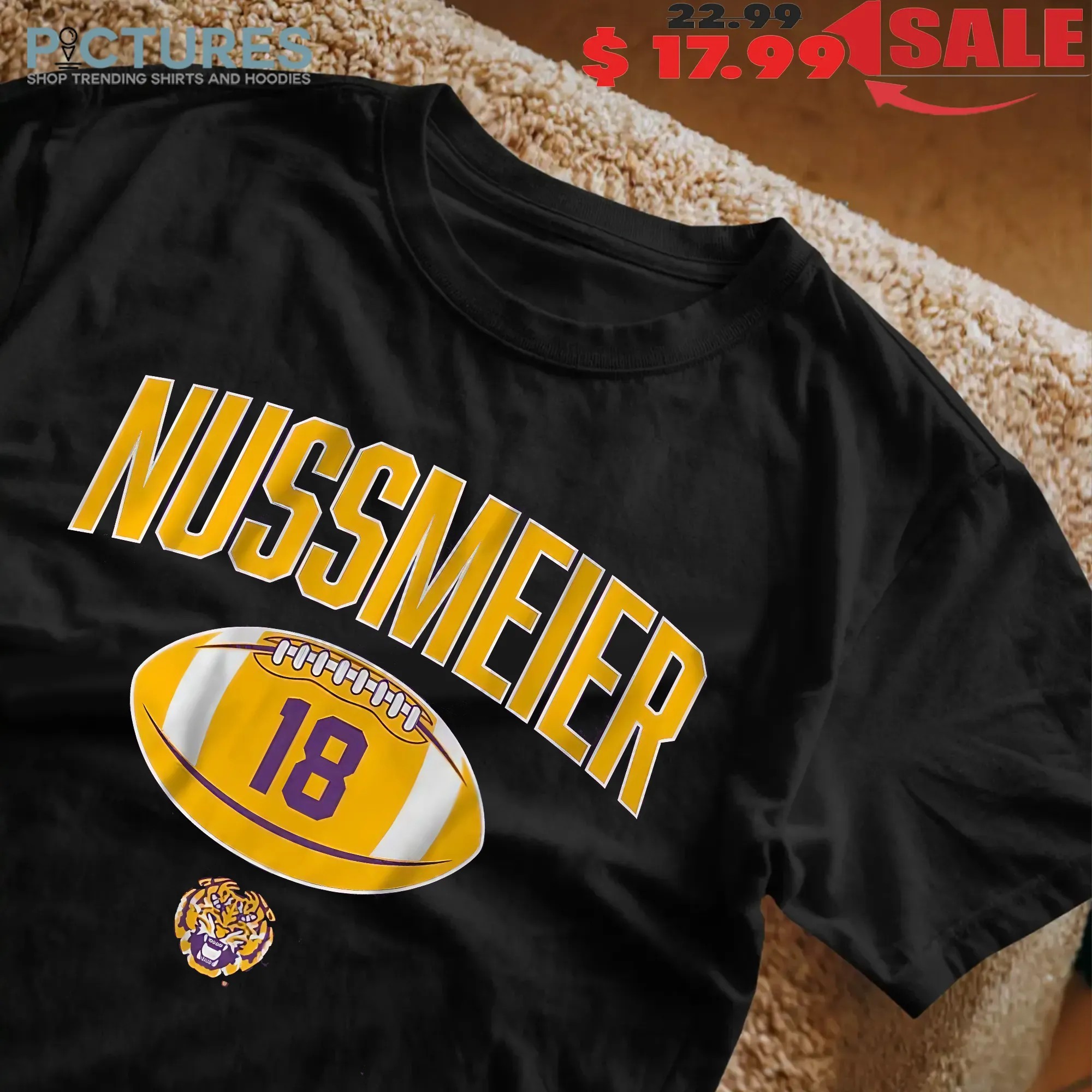 LSU Tigers Football Garrett Nussmeier Player Vintage T Shirt