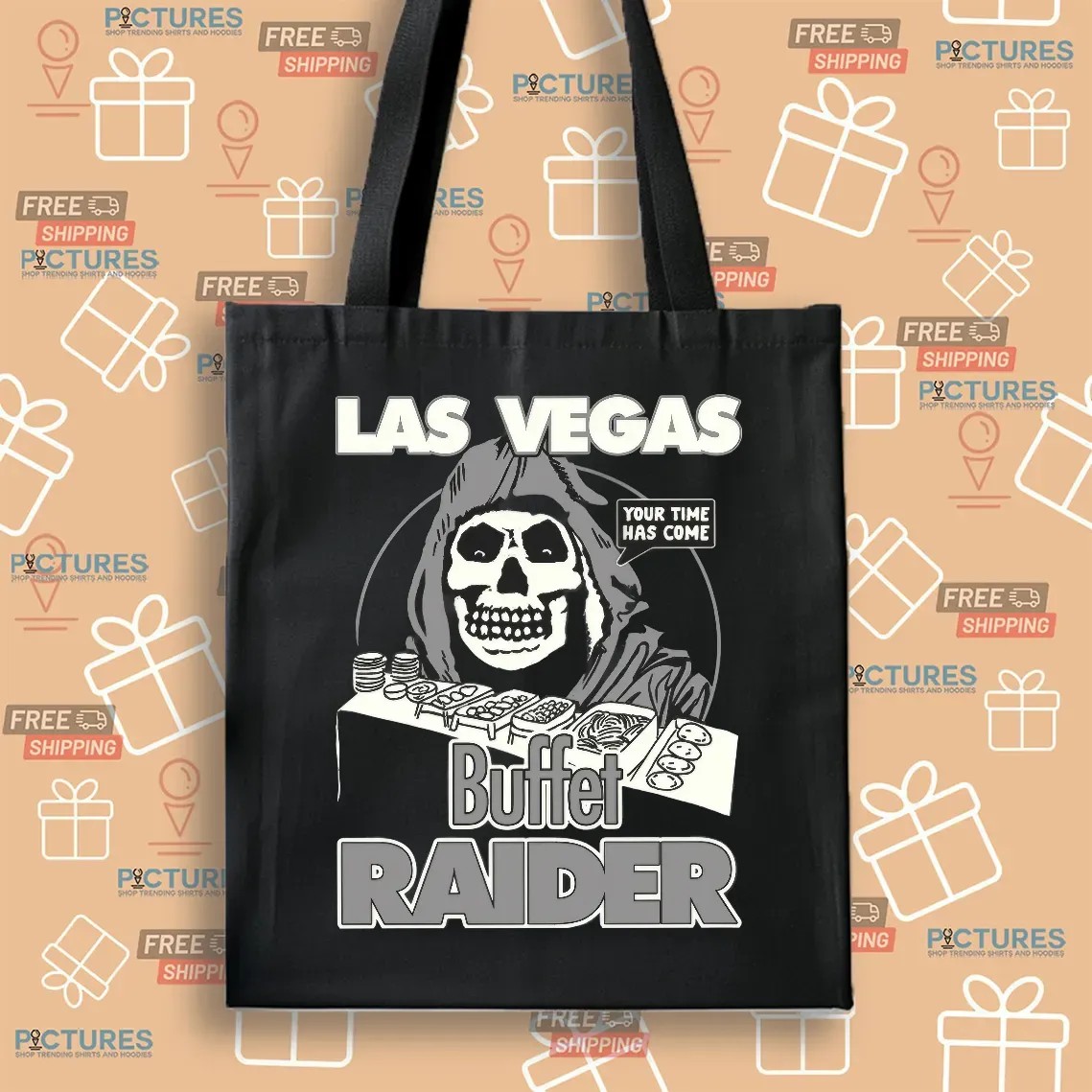 Las Vegas Buffet Raider Grim Reaper Raiders Parody Vegas Football T Shirt
