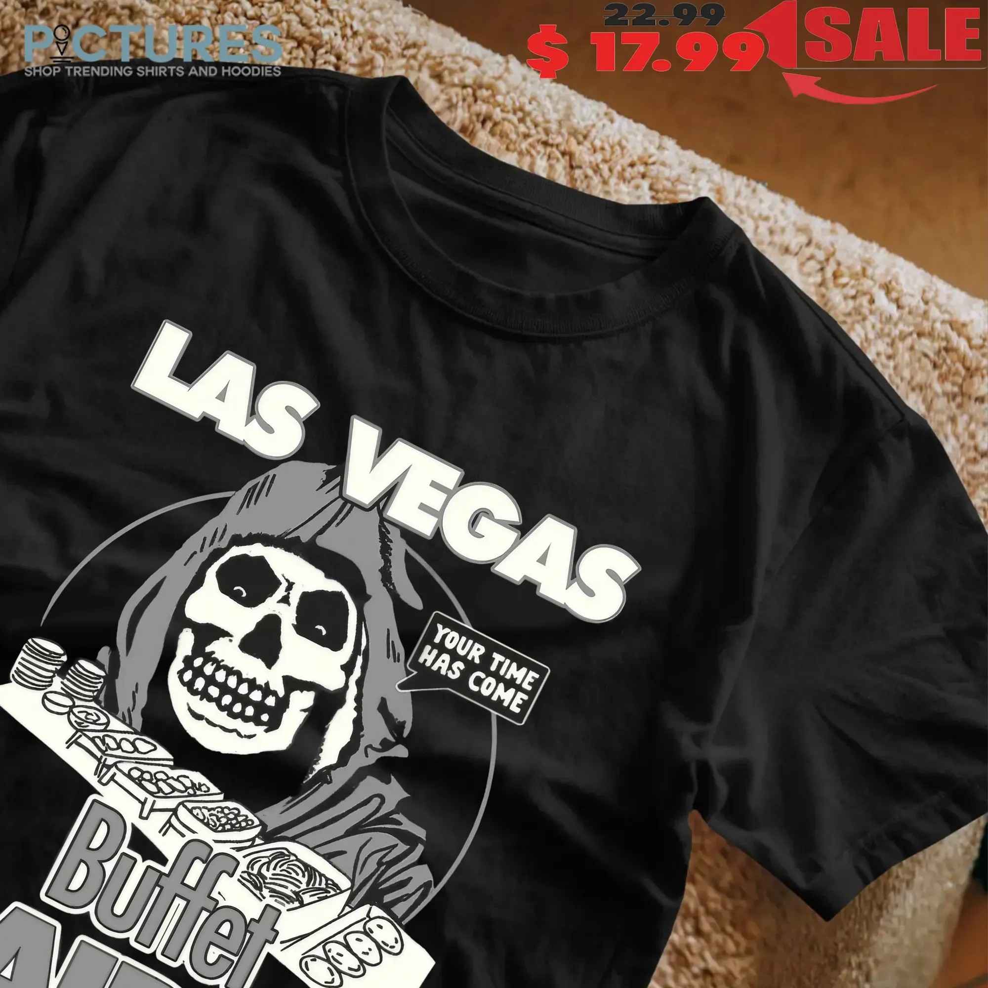 Las Vegas Buffet Raider Grim Reaper Raiders Parody Vegas Football T Shirt