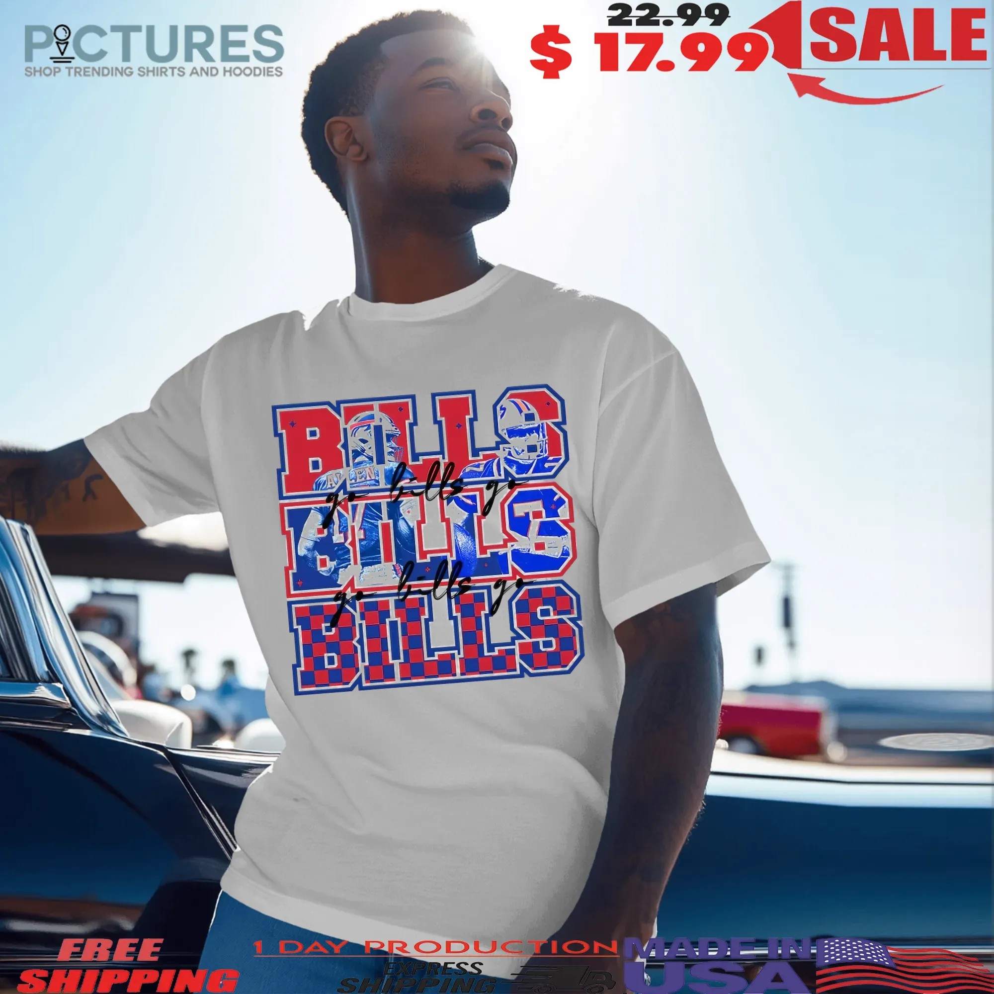 Let’s Go Bills Go Bills Go Bills Josh Allen Graphic T Shirt