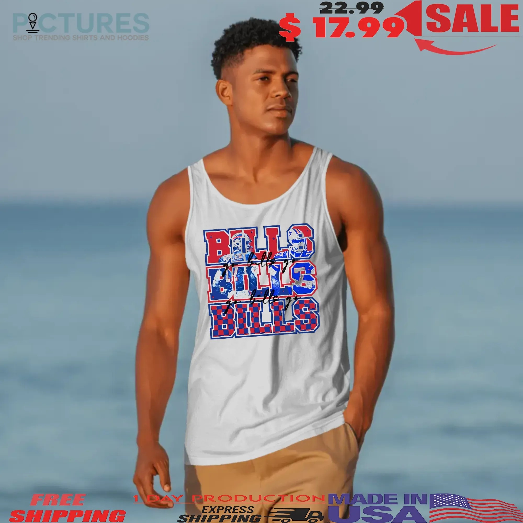 Let’s Go Bills Go Bills Go Bills Josh Allen Graphic T Shirt