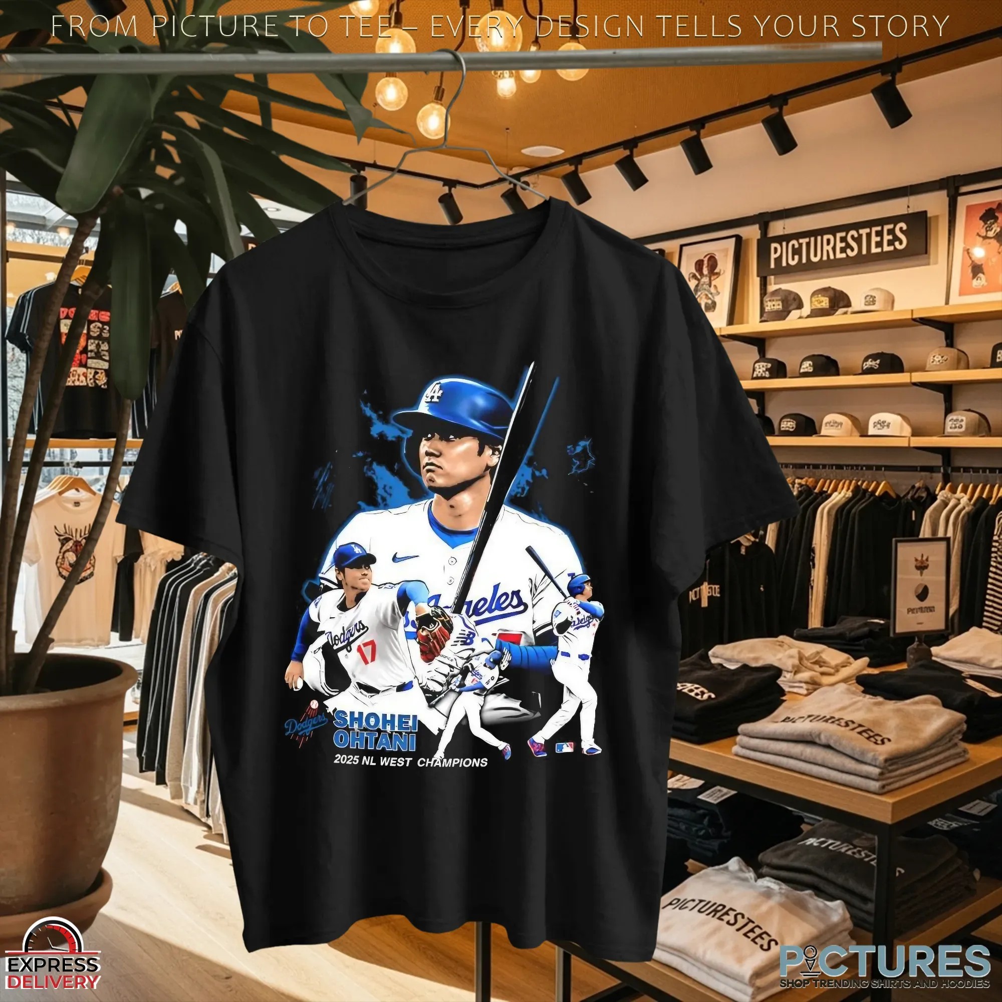Los Angeles Dodgers Shohei Ohtani 2025 NL West Champions Bootleg T Shirt