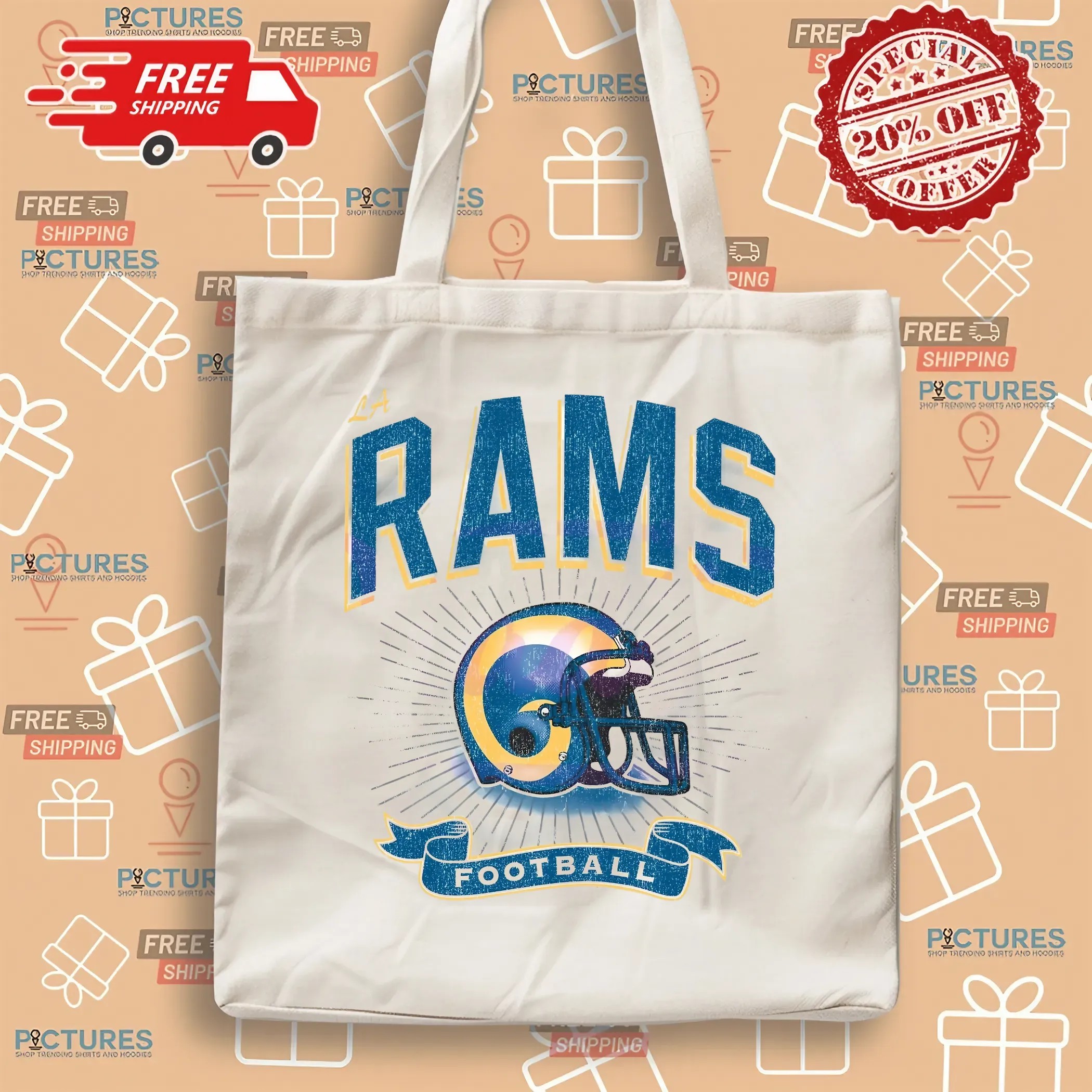 Los Angeles Rams Historic Prime Football Helmet Vintage T Shirt