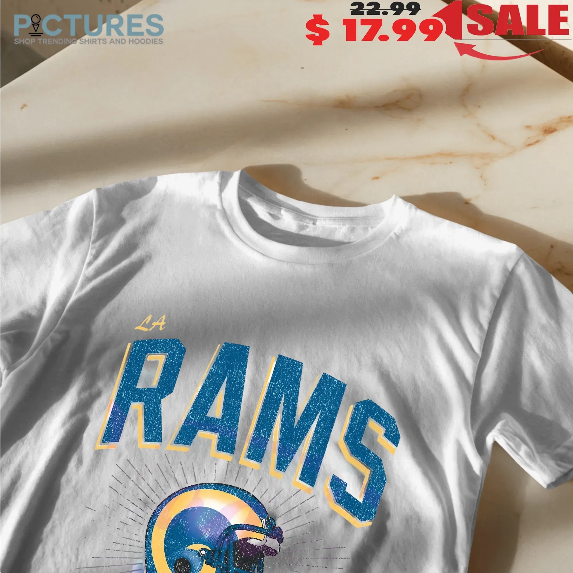 Los Angeles Rams Historic Prime Football Helmet Vintage T Shirt