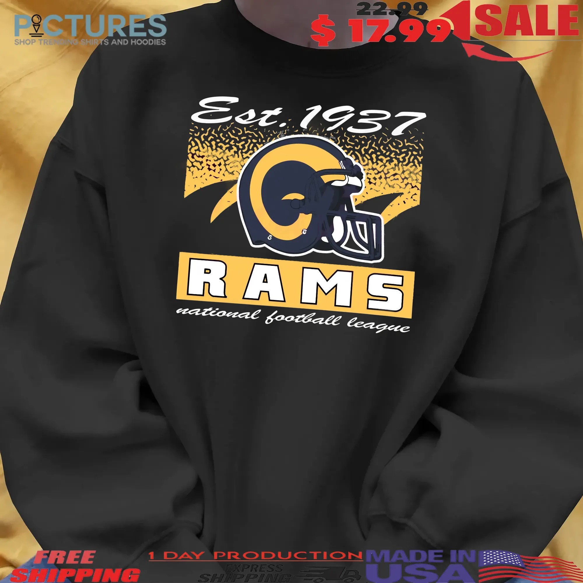 Los Angeles Rams Historic Waver Football Helmet National Football League T Shirt