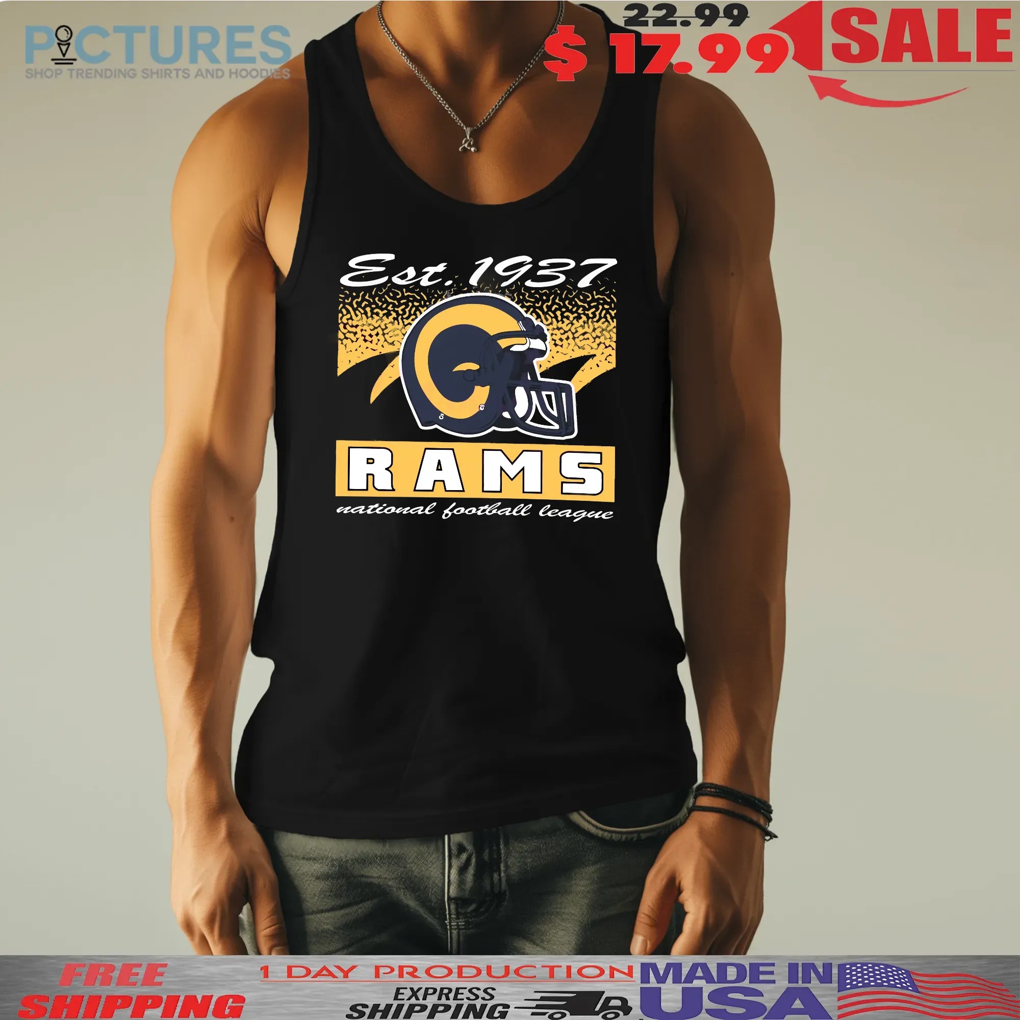 Los Angeles Rams Historic Waver Football Helmet National Football League T Shirt