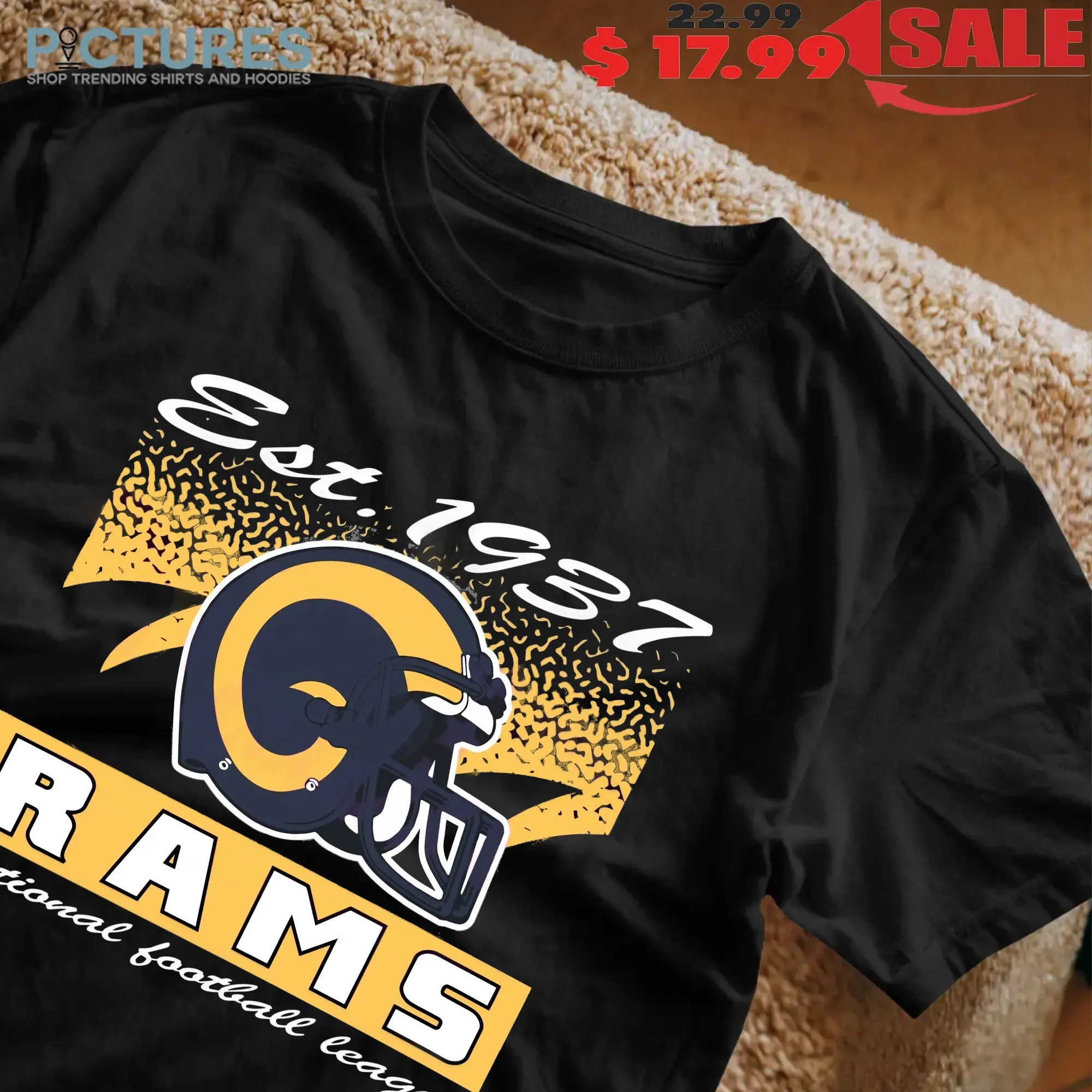 Los Angeles Rams Historic Waver Football Helmet National Football League T Shirt