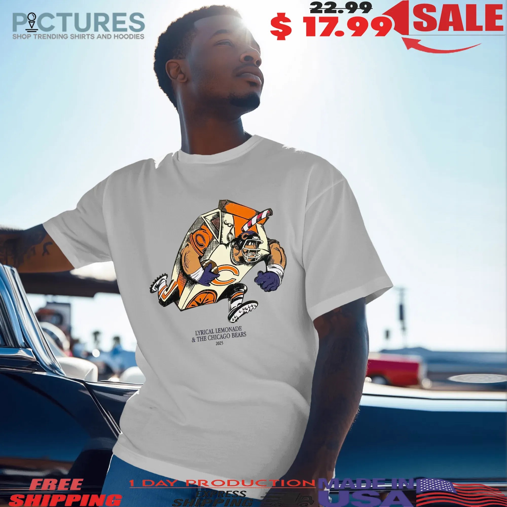 Lyrical Lemonade x Chicago Bears Juiceman 2025 T SHirt
