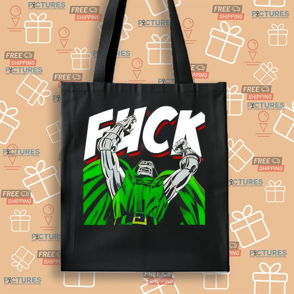 Marvel Doctor Doom Fuck Comic Villain Green Cape Illustration T Shirt