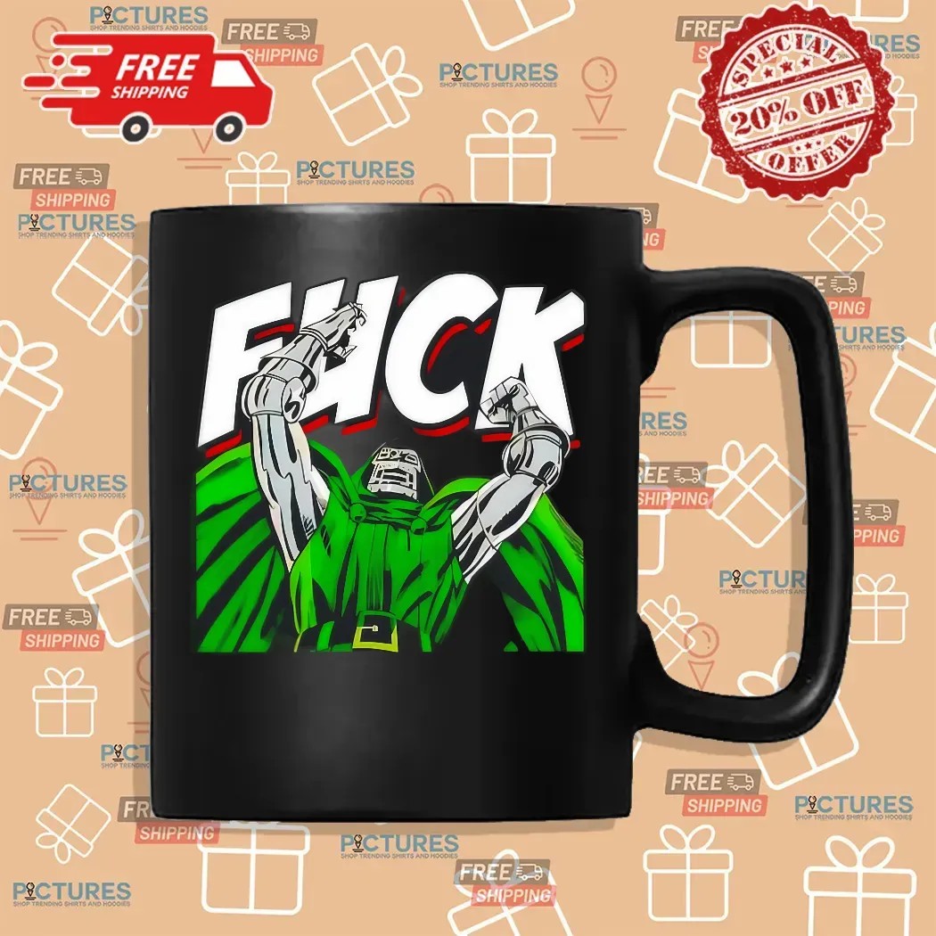 Marvel Doctor Doom Fuck Comic Villain Green Cape Illustration T Shirt