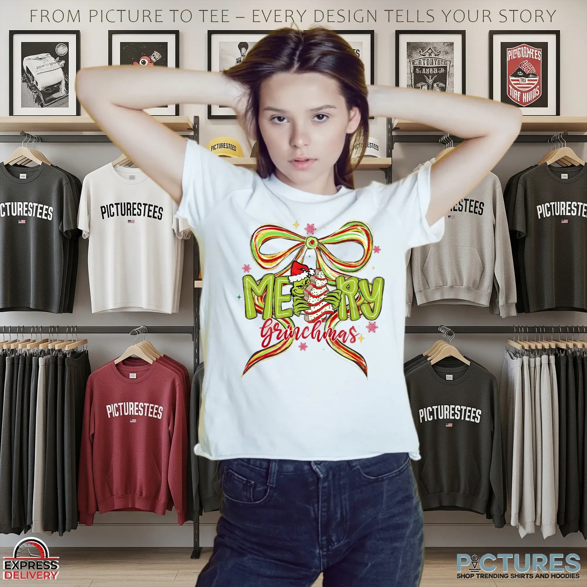 Merry Grinchmas Grinch Mean Guy Cartoon How the Grinch Stole Christmas T Shirt