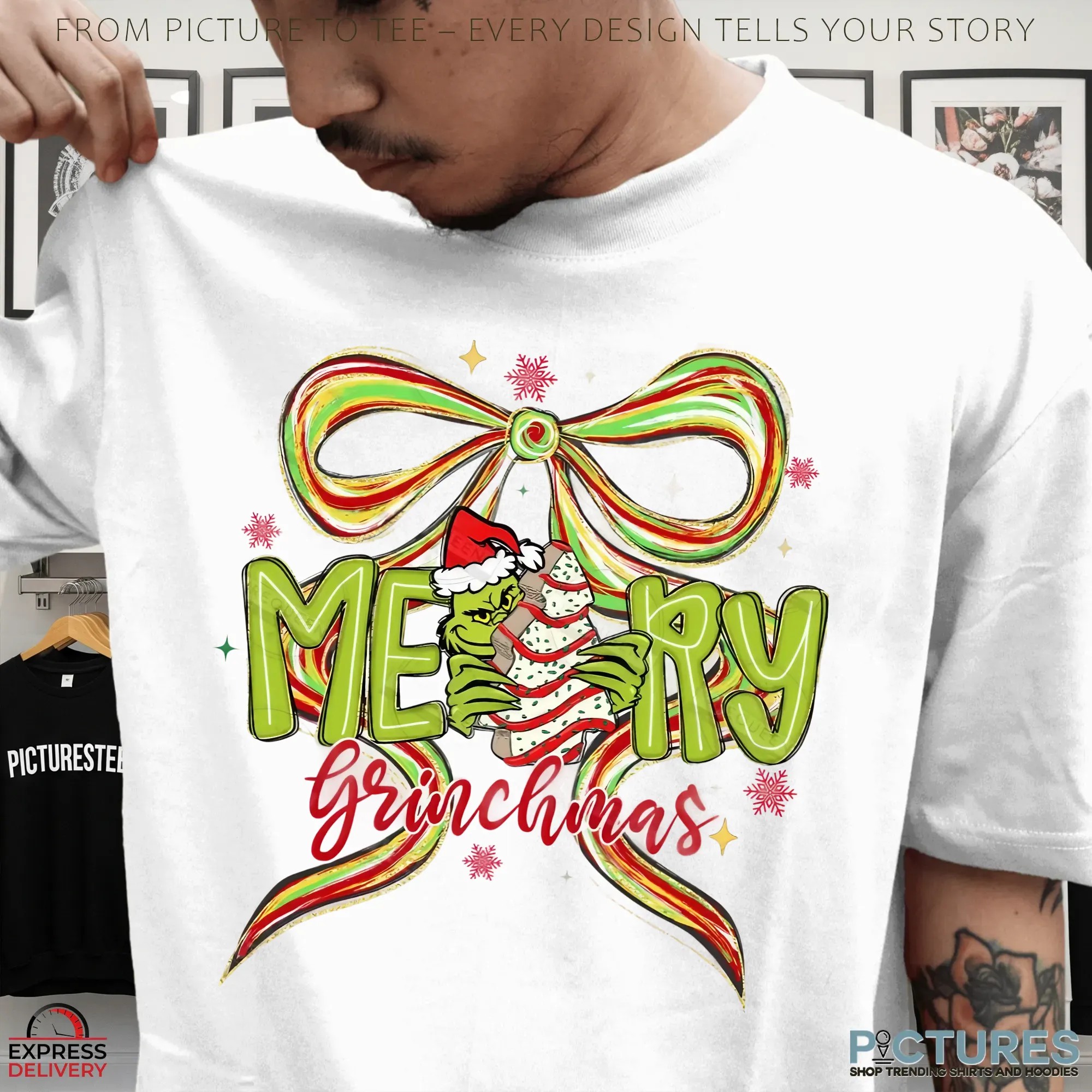 Merry Grinchmas Grinch Mean Guy Cartoon How the Grinch Stole Christmas T Shirt