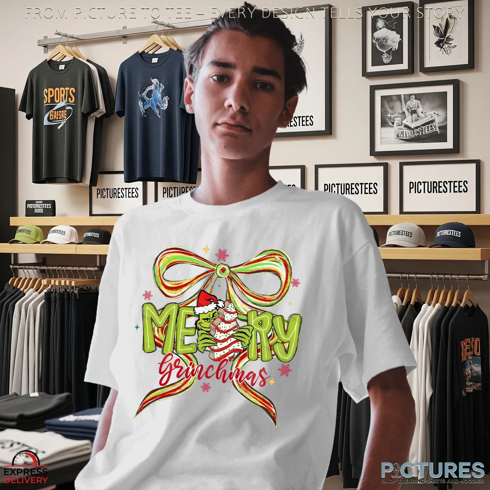 Merry Grinchmas Grinch Mean Guy Cartoon How the Grinch Stole Christmas T Shirt