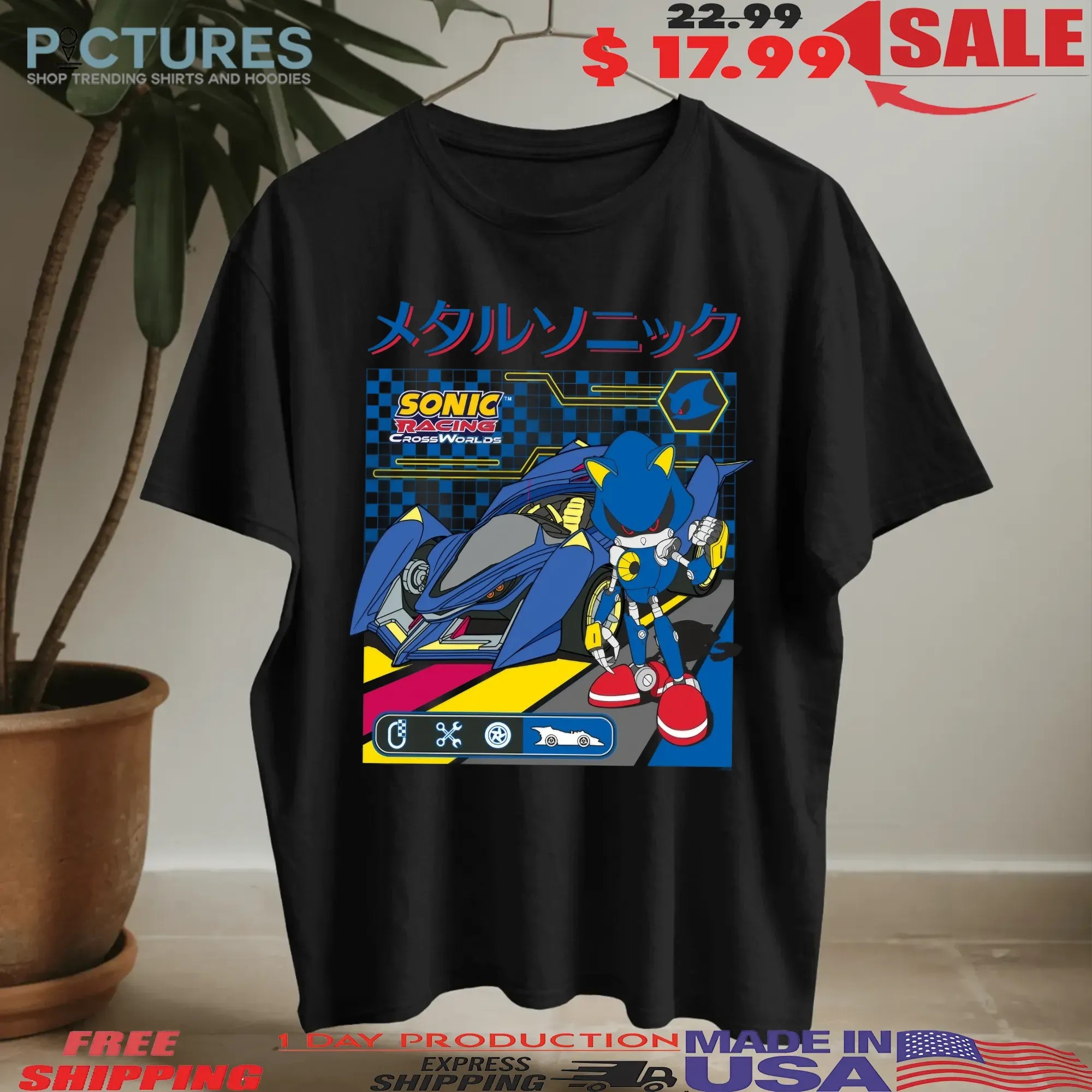 Metal Sonic Racing Car Sonic Racing Crossworlds Cyber Graphic T Shirt