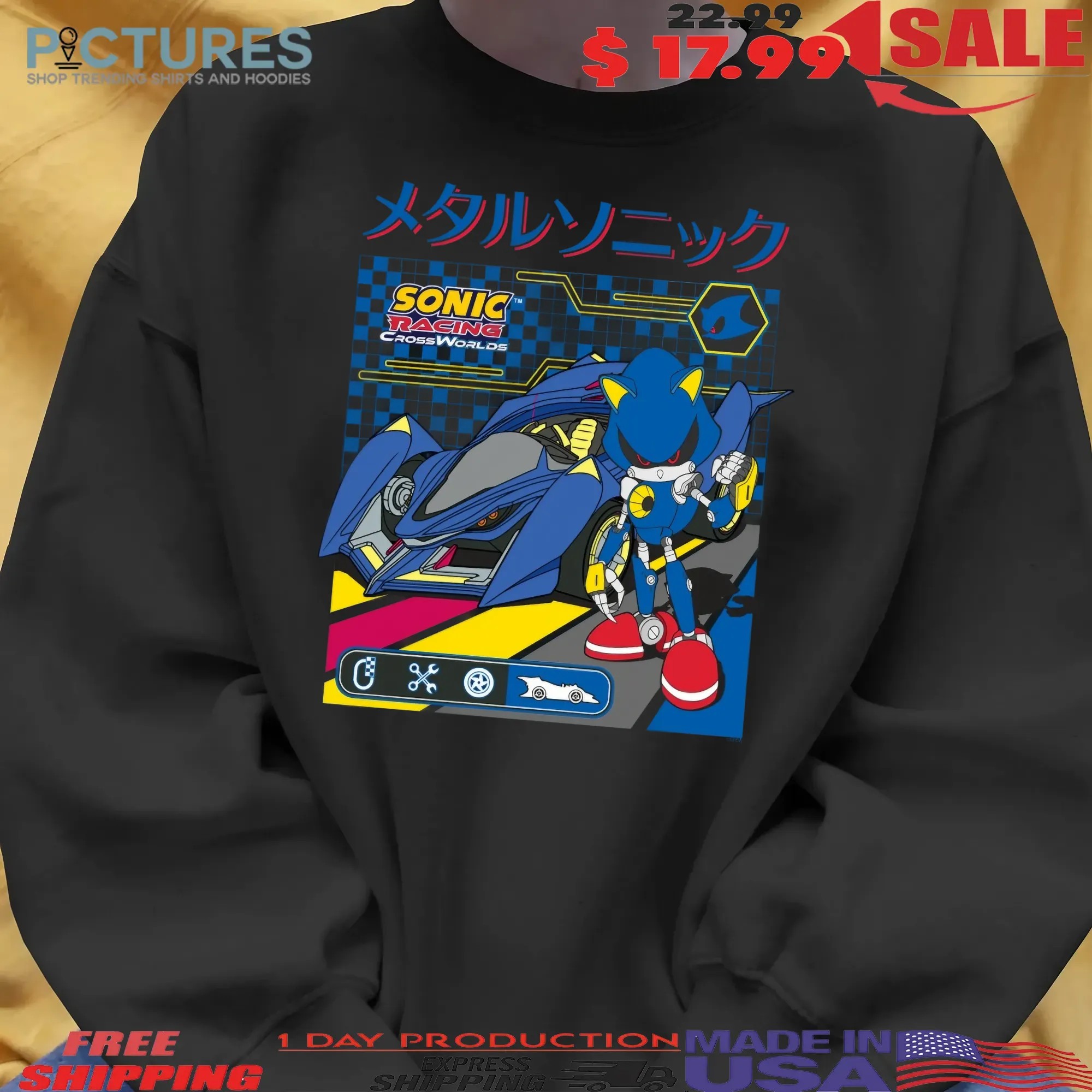 Metal Sonic Racing Car Sonic Racing Crossworlds Cyber Graphic T Shirt