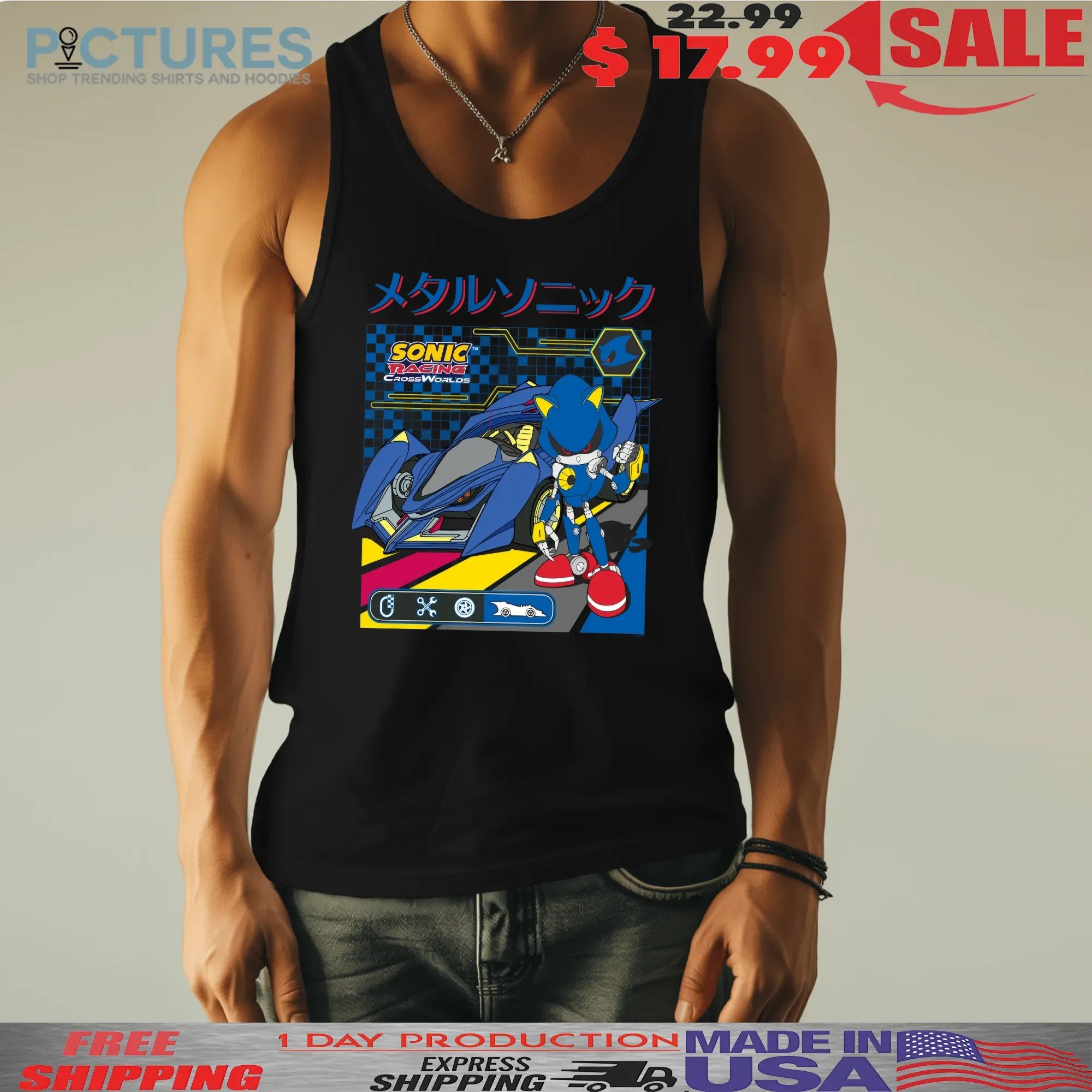Metal Sonic Racing Car Sonic Racing Crossworlds Cyber Graphic T Shirt