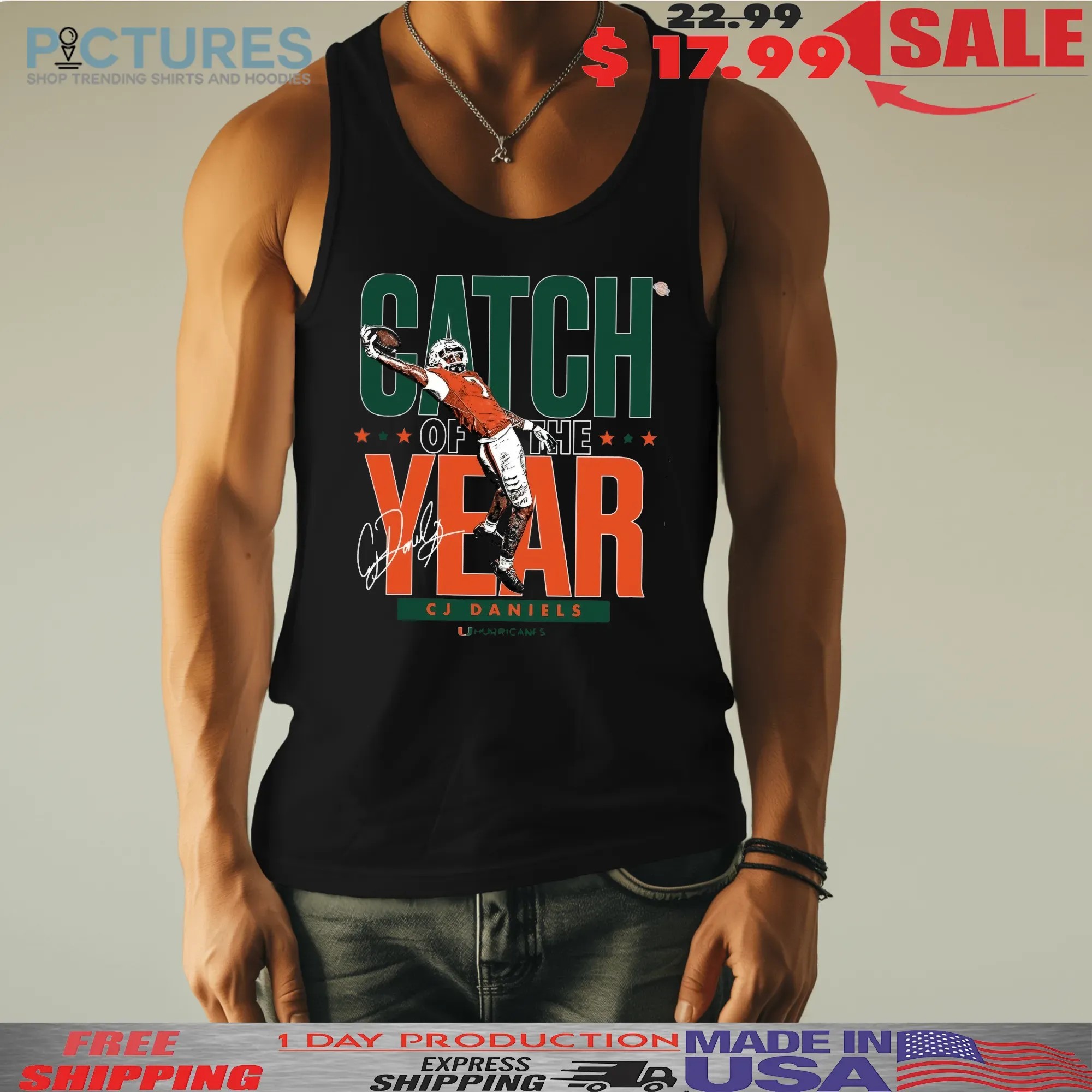 Miami Hurricanes CJ Daniels Catch of the Year Signature T Shirt