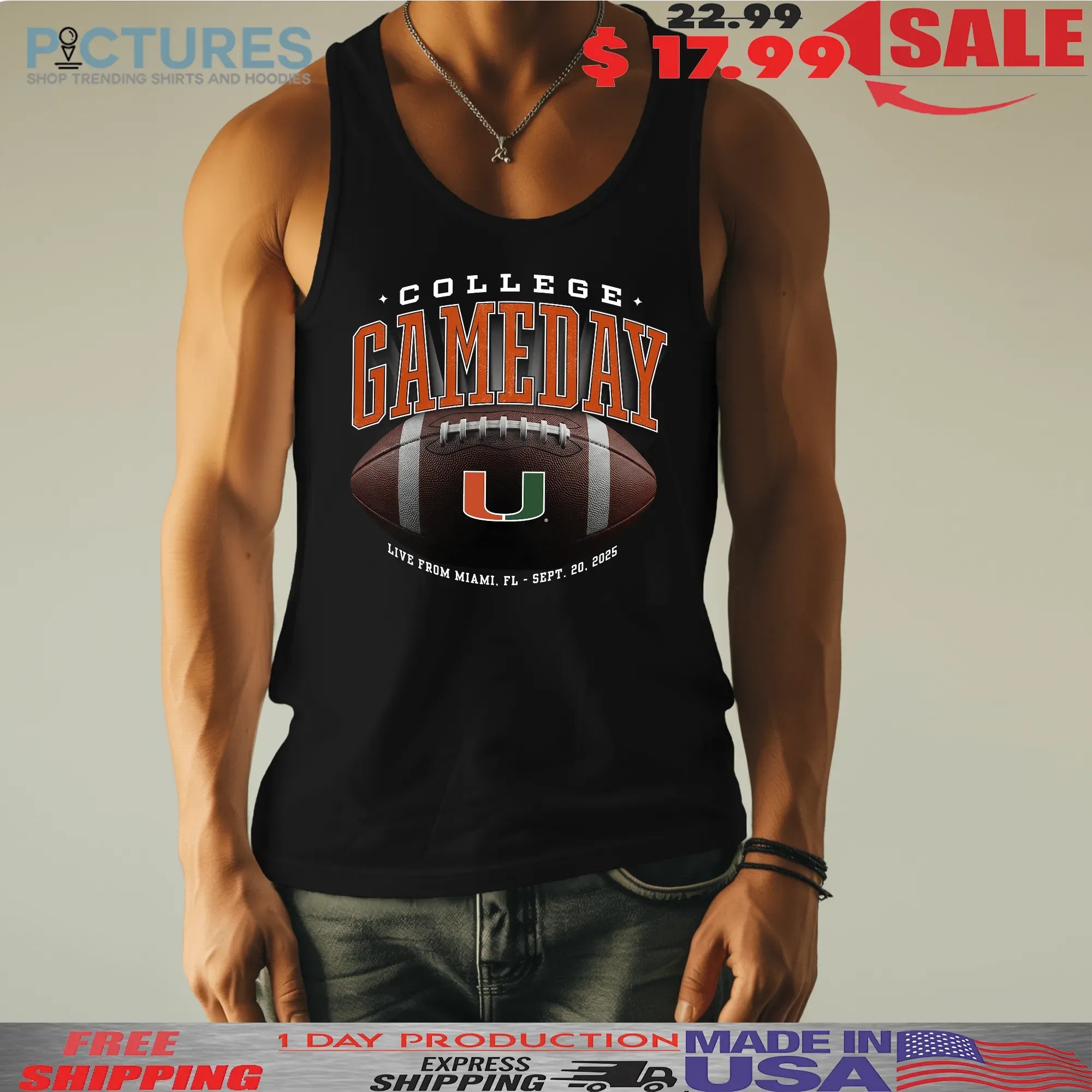 Miami Hurricanes ESPN College GameDay Live From Miami Football T Shirt