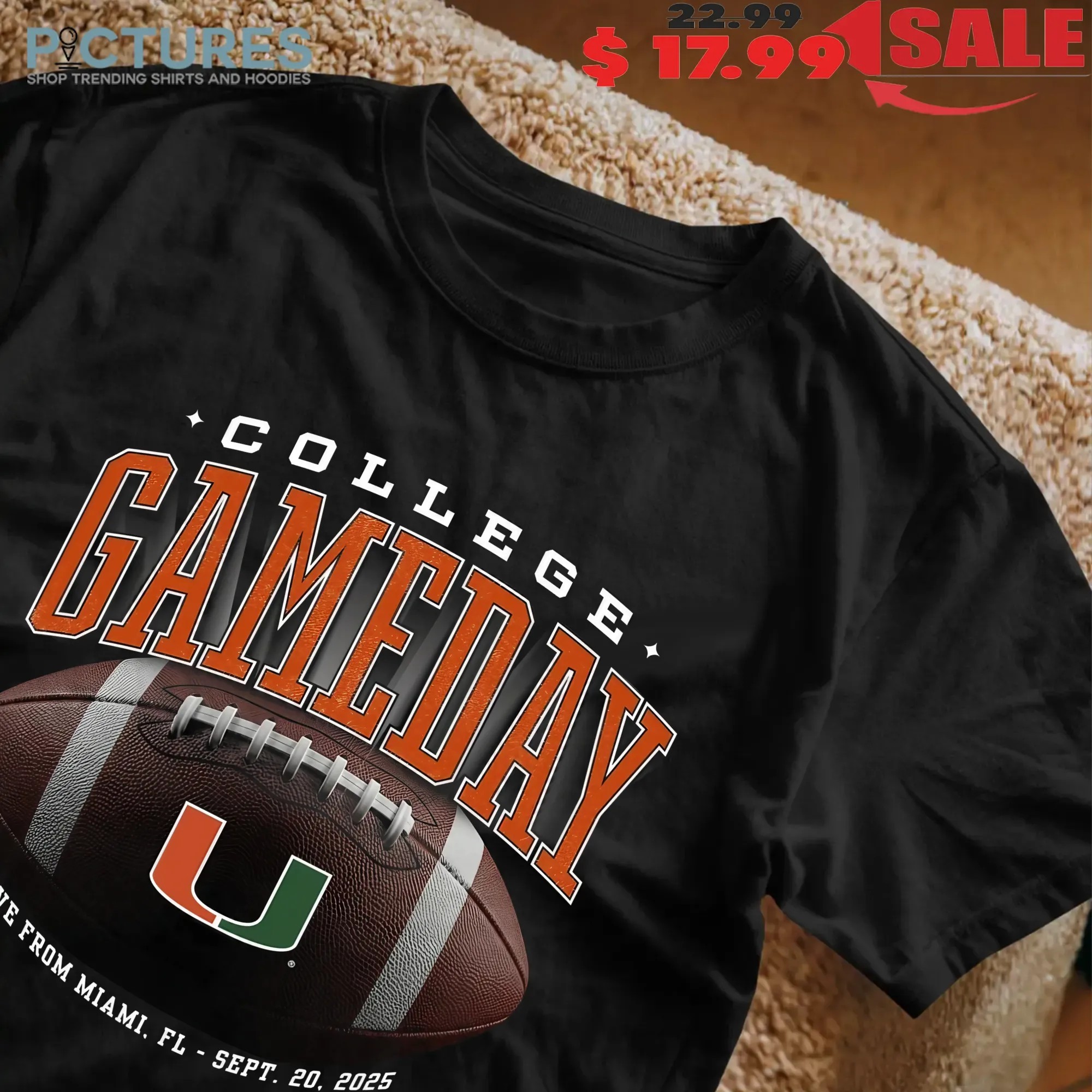Miami Hurricanes ESPN College GameDay Live From Miami Football T Shirt