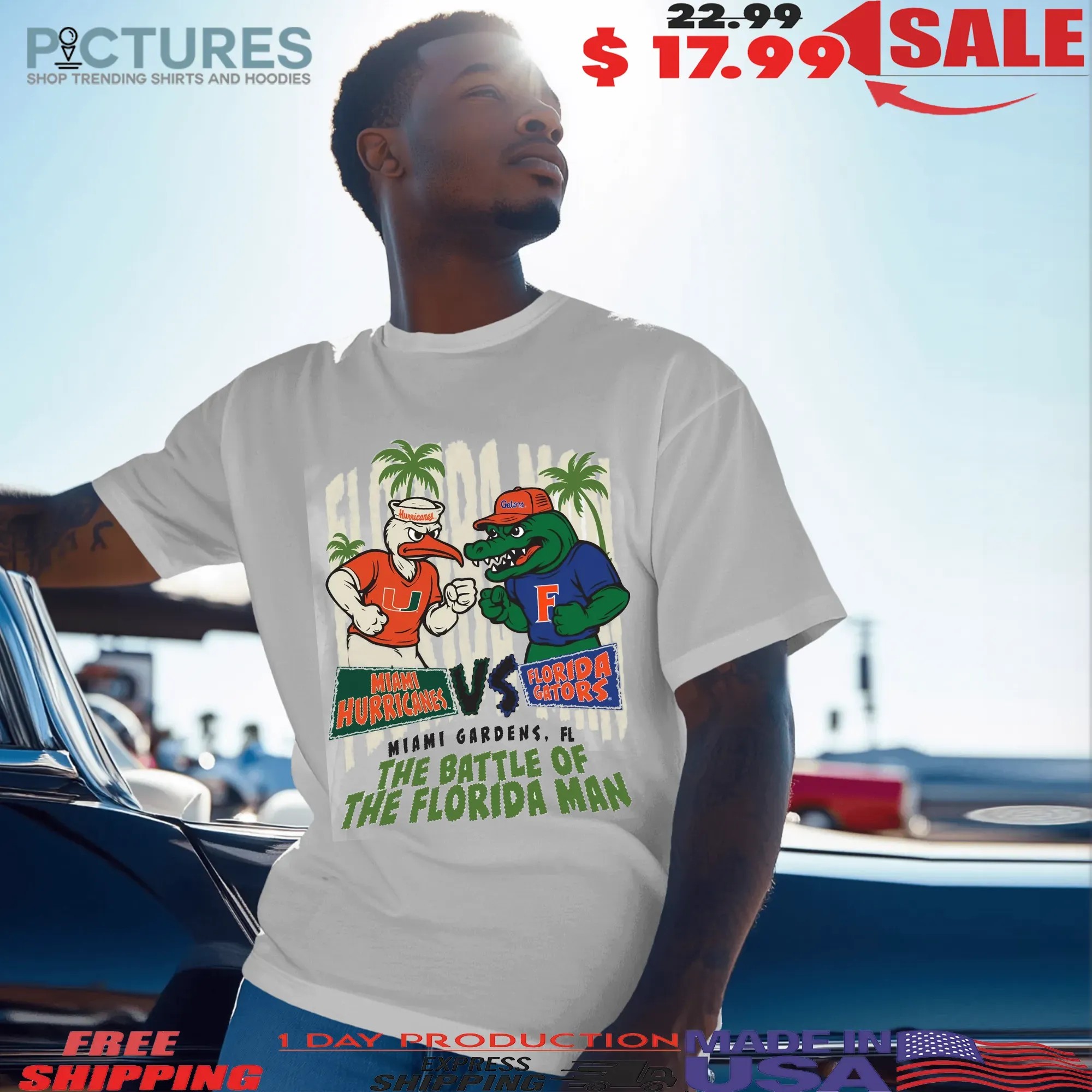 Miami Hurricanes Vs Florida Gator The Battle Of The Florida Man Mascots T Shirt