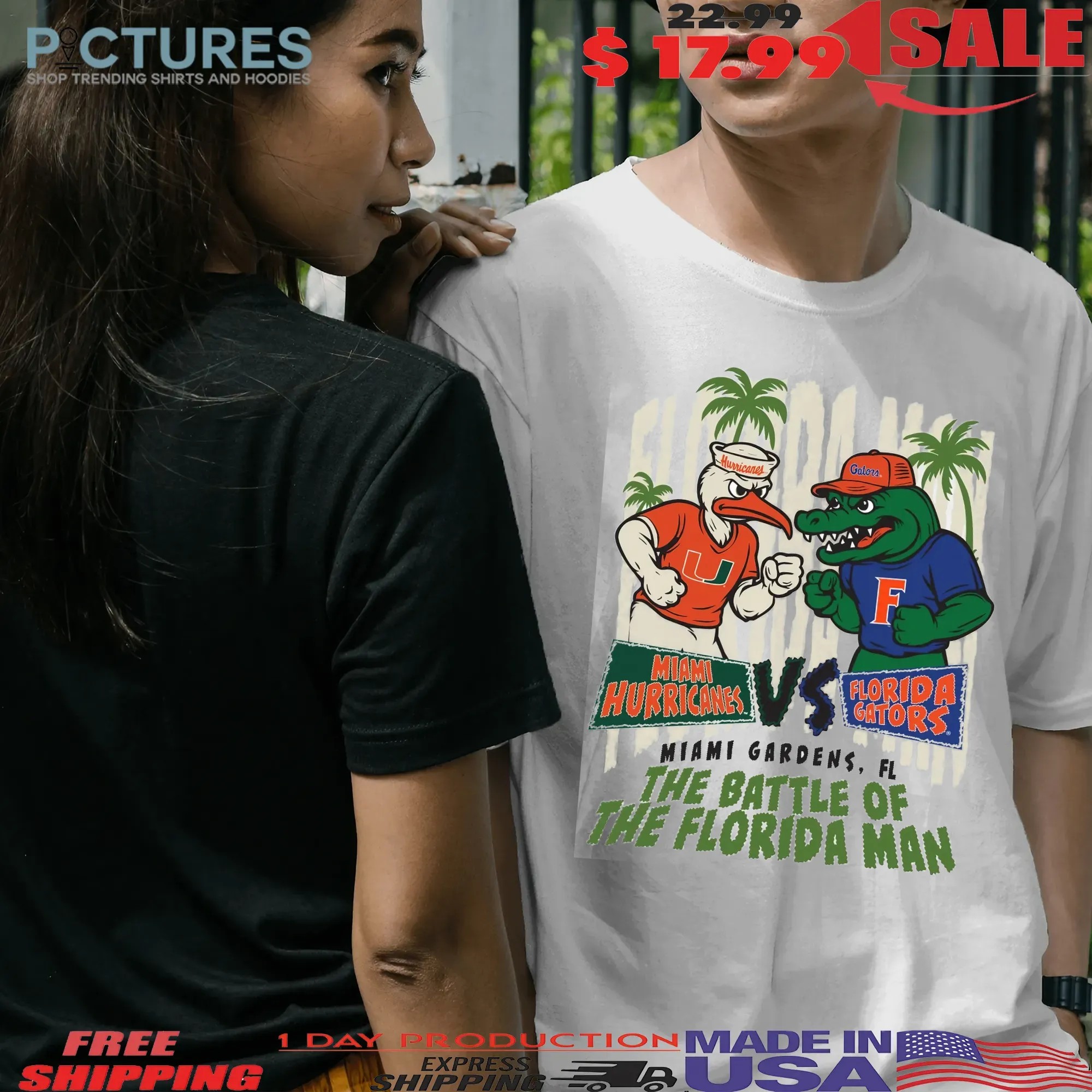 Miami Hurricanes Vs Florida Gator The Battle Of The Florida Man Mascots T Shirt