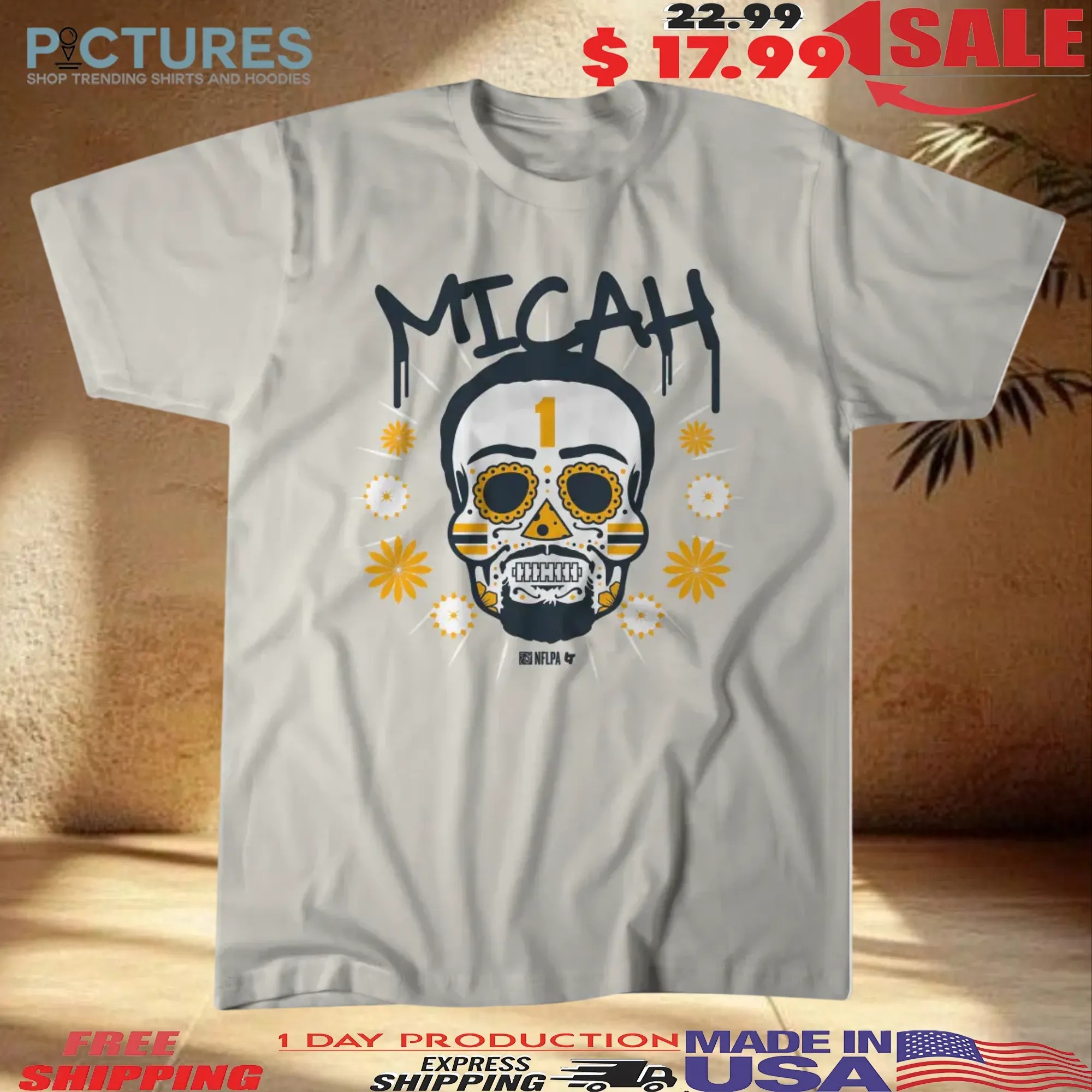 Micah Parsons Green Bay Packers Sugar Skull Remix Halloween T Shirt Micah Parsons Green Bay Packers Sugar Skull Remix Halloween T Shirt