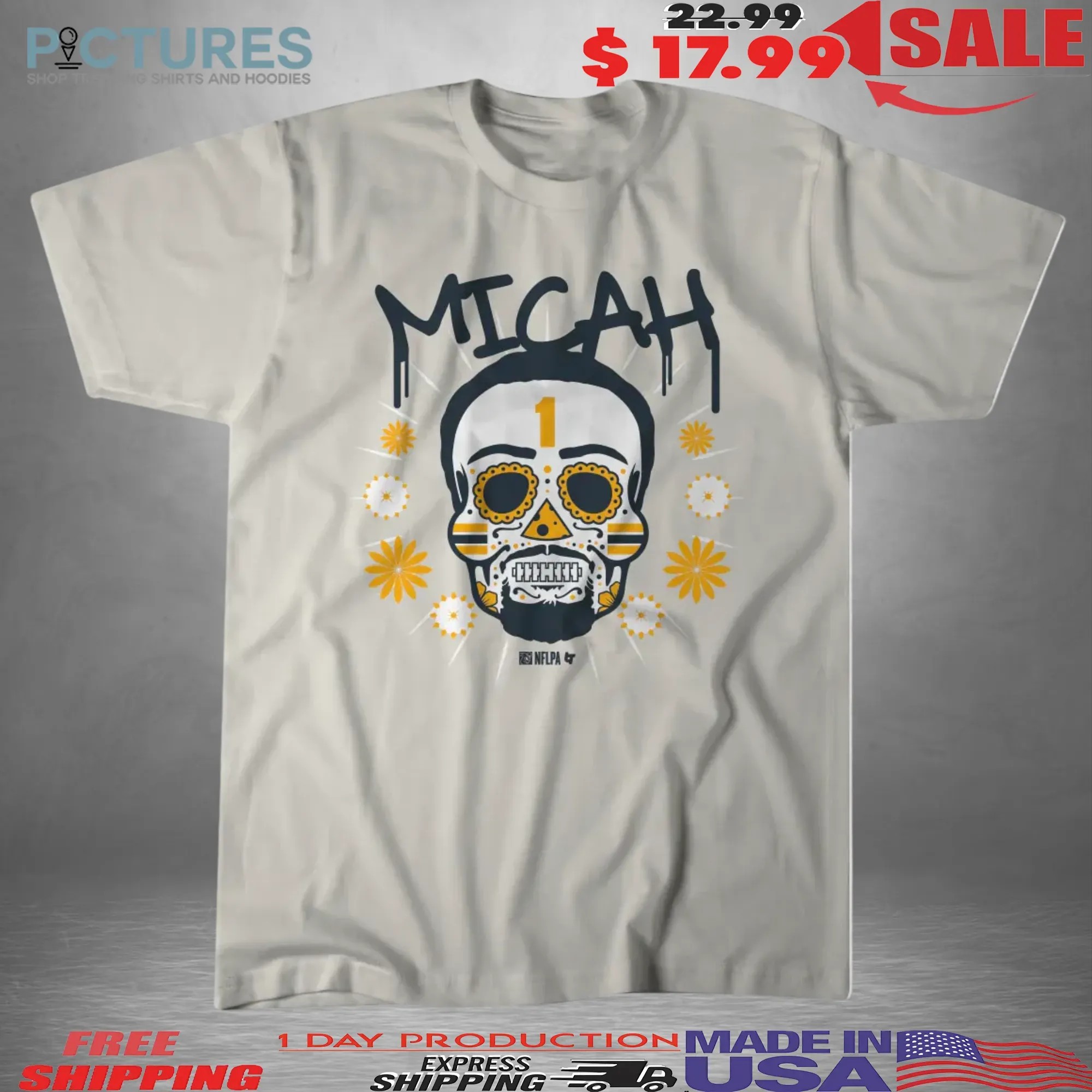 Micah Parsons Green Bay Packers Sugar Skull Remix Halloween T Shirt Micah Parsons Green Bay Packers Sugar Skull Remix Halloween T Shirt