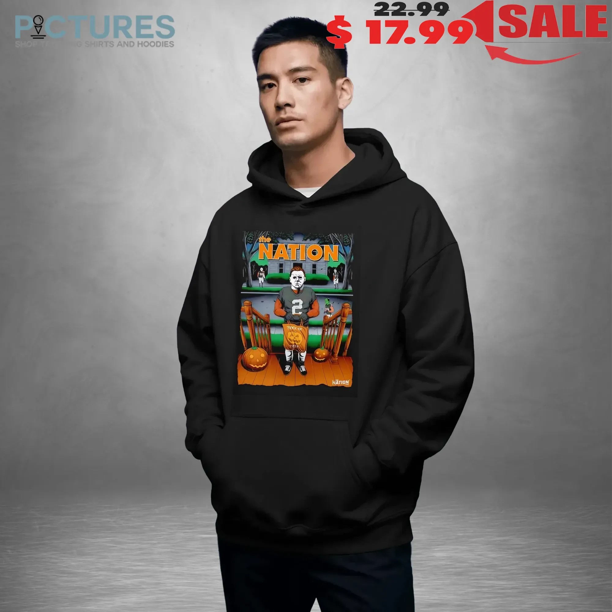Michael Myers With Halloween Horror Film Characters The Nation Trick Or Treat T Shirt