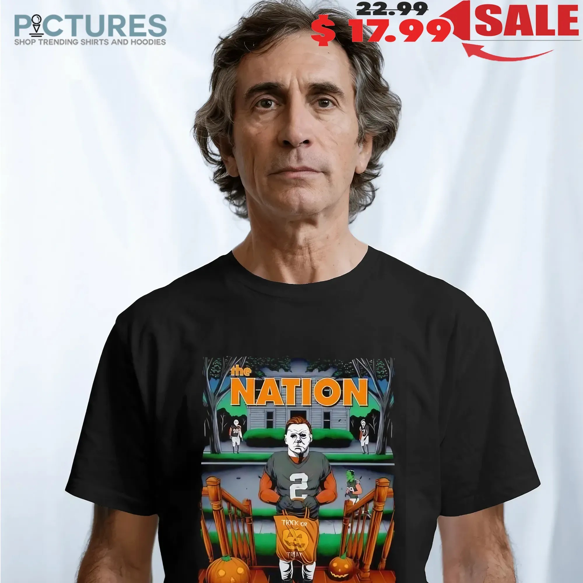 Michael Myers With Halloween Horror Film Characters The Nation Trick Or Treat T Shirt