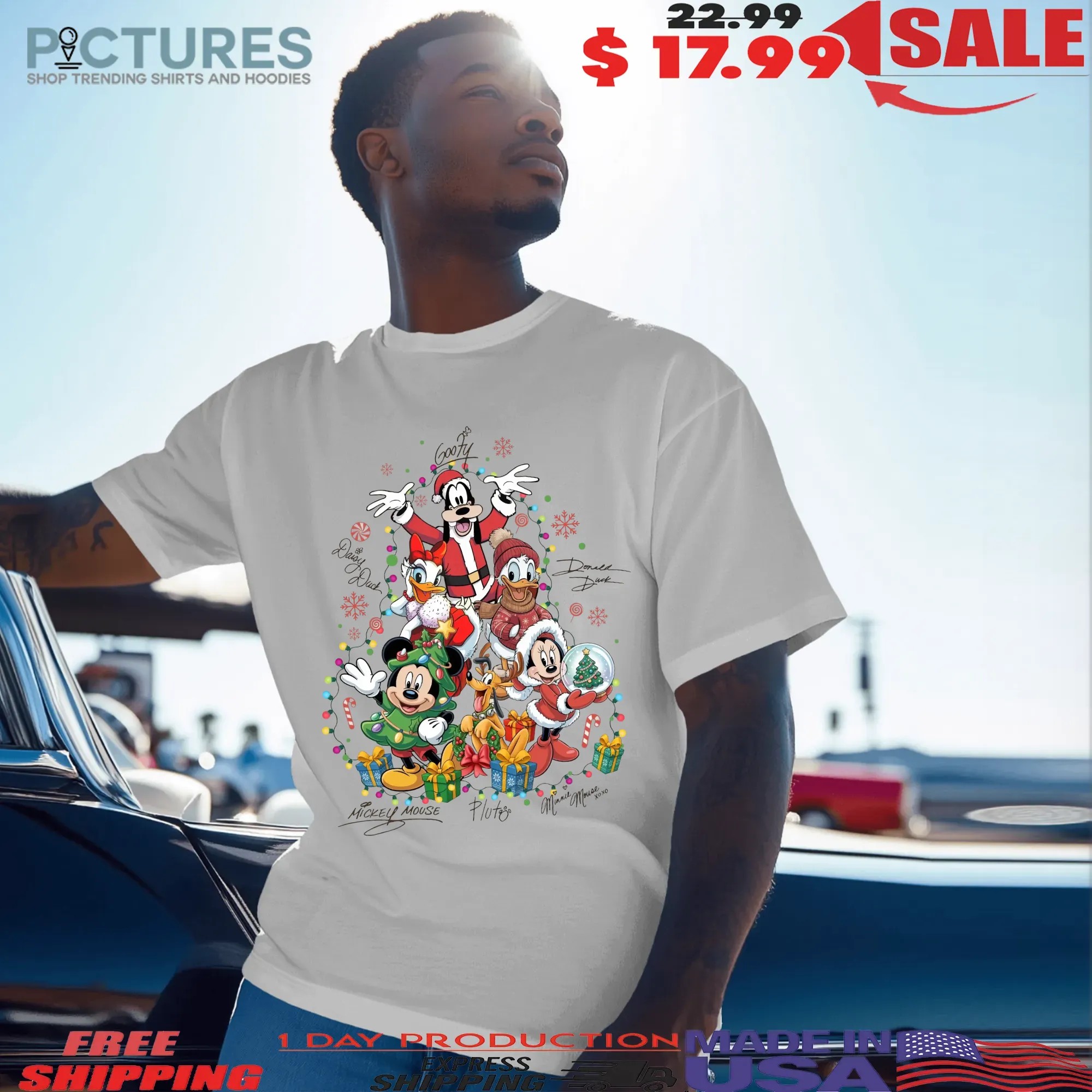 Mickey and Friends Goofy Daisy Duck Donald Duck Pluto Minnie Mouse Christmas Tree T Shirt Mickey and Friends Goofy Daisy Duck Donald Duck Pluto Minnie Mouse Christmas Tree T Shirt