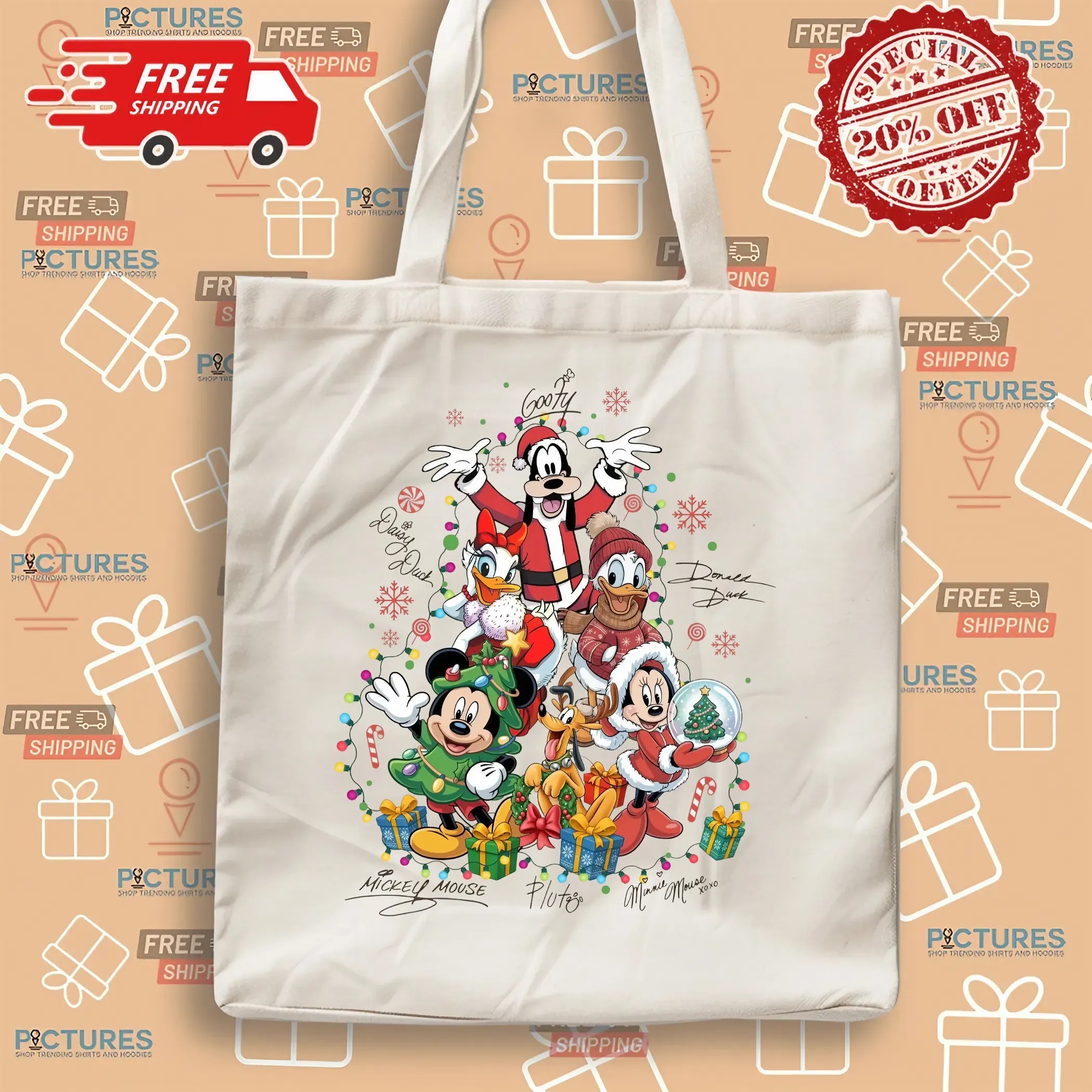Mickey and Friends Goofy Daisy Duck Donald Duck Pluto Minnie Mouse Christmas Tree T Shirt Mickey and Friends Goofy Daisy Duck Donald Duck Pluto Minnie Mouse Christmas Tree T Shirt