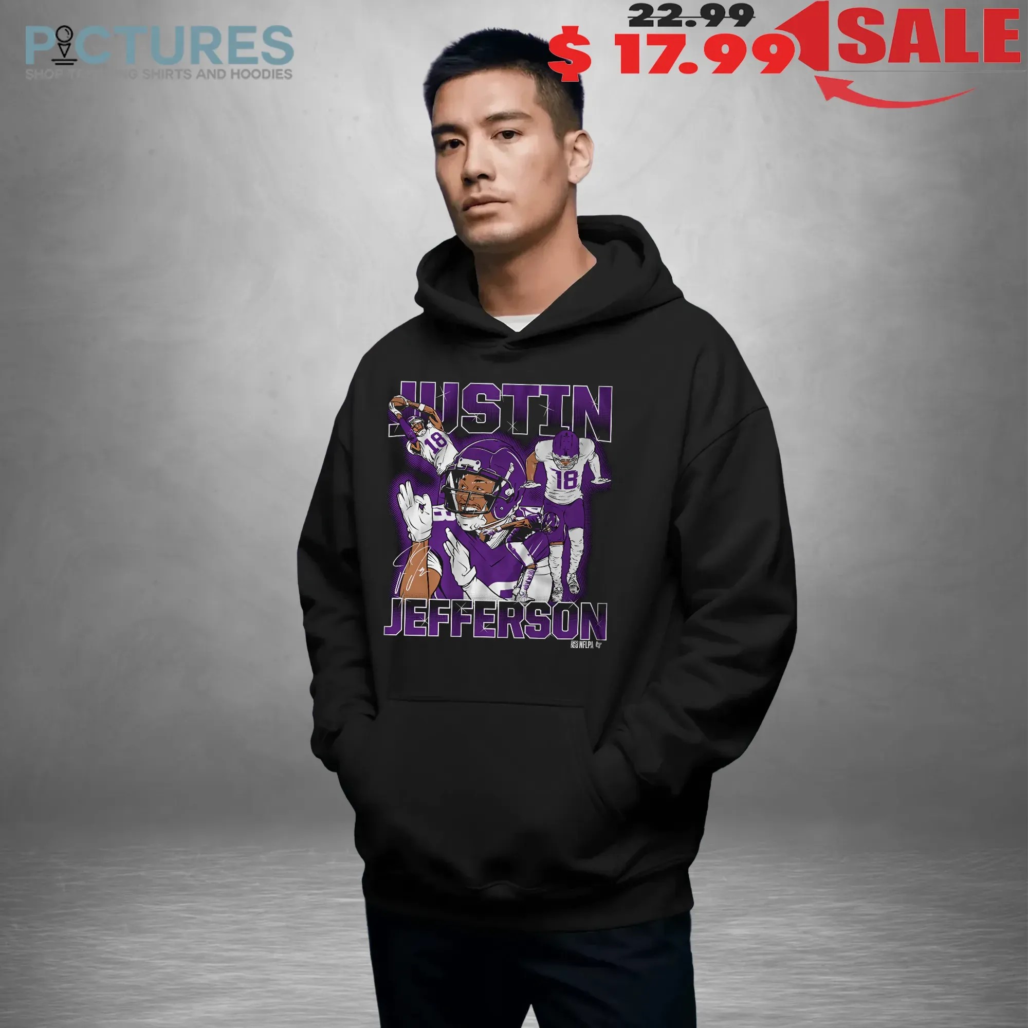 Minnesota Vikings Justin Jefferson Masterpiece Vintage Bootleg Graphic T Shirt