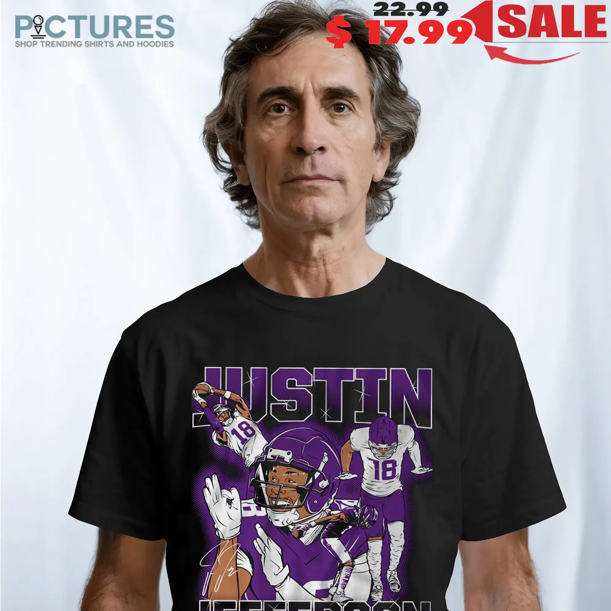 Minnesota Vikings Justin Jefferson Masterpiece Vintage Bootleg Graphic T Shirt