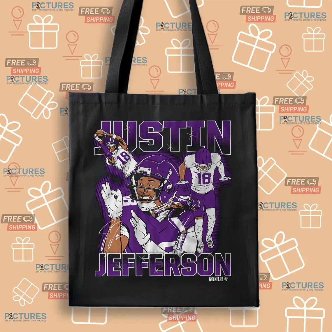 Minnesota Vikings Justin Jefferson Masterpiece Vintage Bootleg Graphic T Shirt
