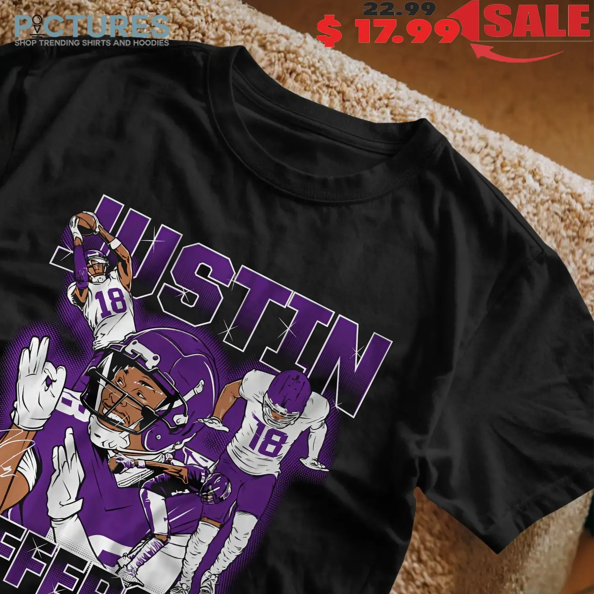 Minnesota Vikings Justin Jefferson Masterpiece Vintage Bootleg Graphic T Shirt