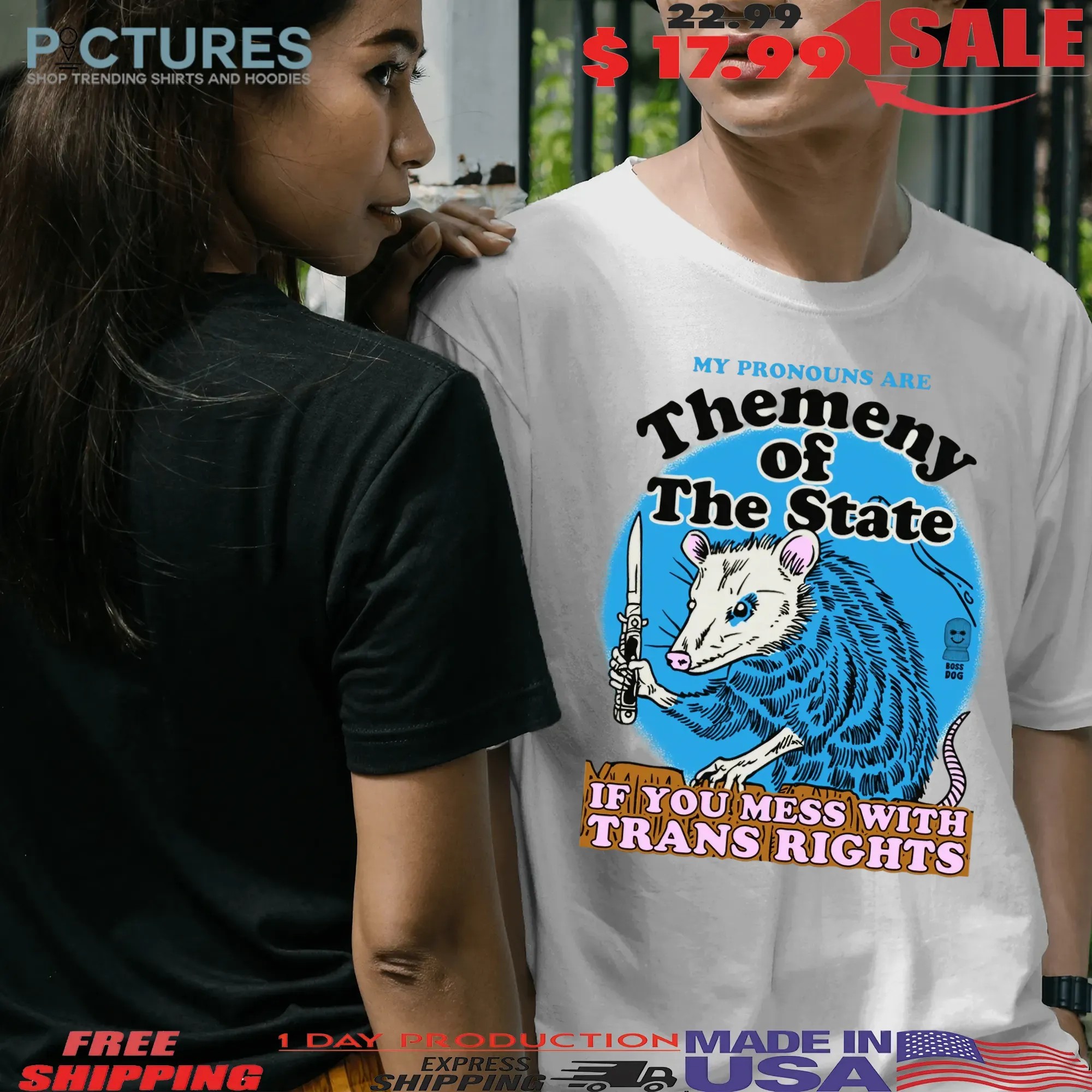 My Pronouns Are Themeny Of The State If You Mess With Trans Rights T Shirt