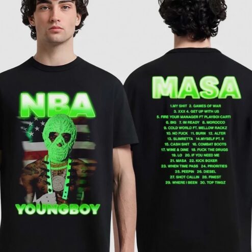 NBA YoungBoy Masa Tour 2025 Merch Double Sided T Shirt