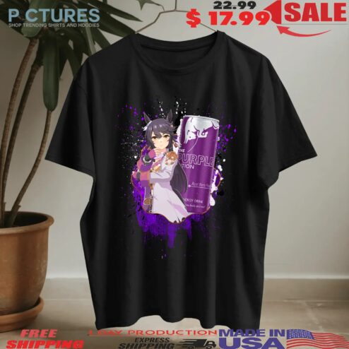 Narita Brian Uma Musume Pretty Derby Red Bull The Purple Edition Acai Berry Flavour Energy Drink Anime Mashup T Shirt