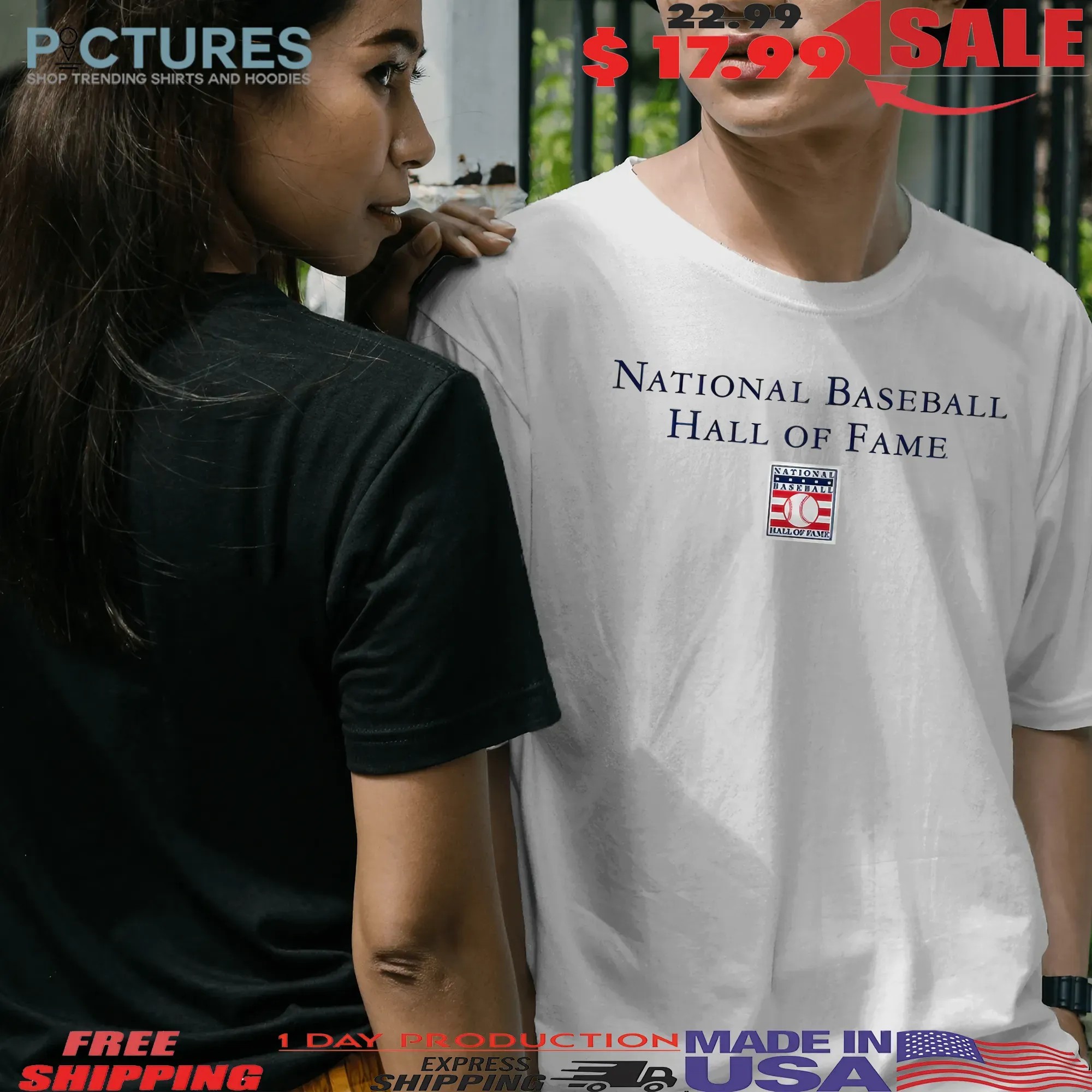 National Baseball Hall of Fame Wordmark With Logo T Shirt