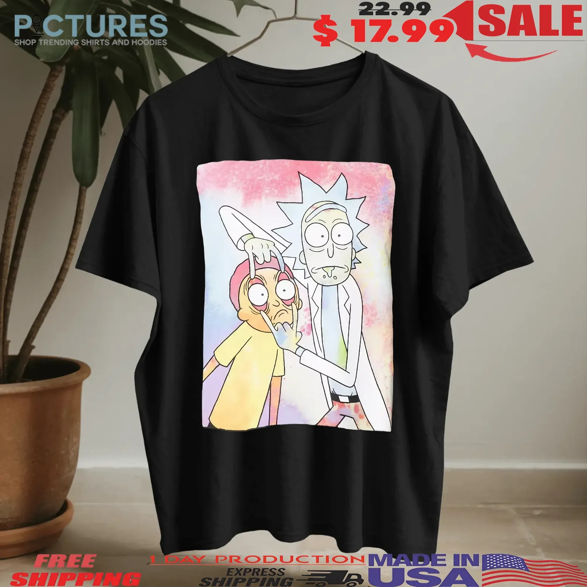 Neon Rick and Morty Comedy T Shirt