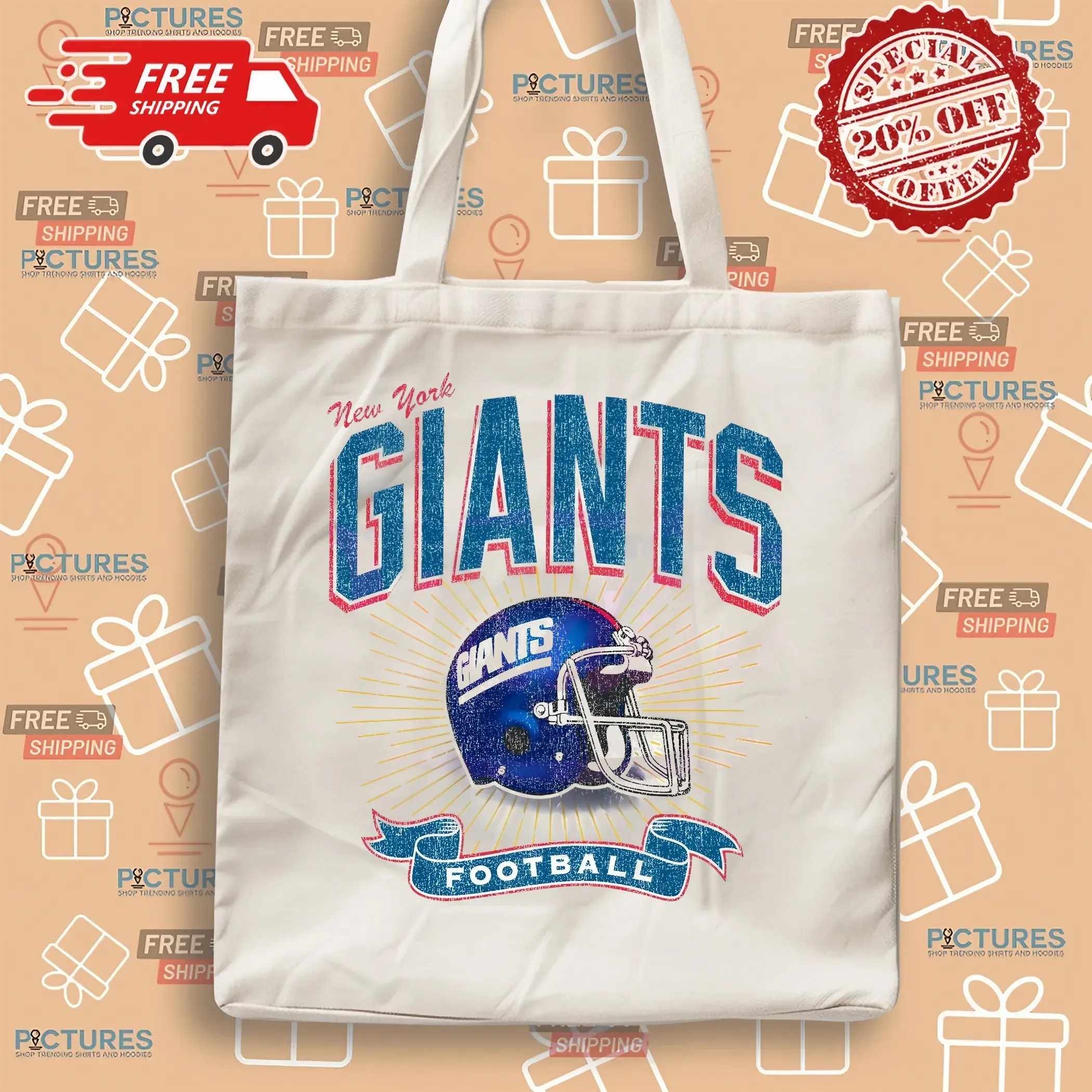 New York Giants Historic Prime Football Helmet Vintage T Shirt