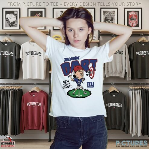 New York Giants Jaxson Dart Player Caricature T Shirt